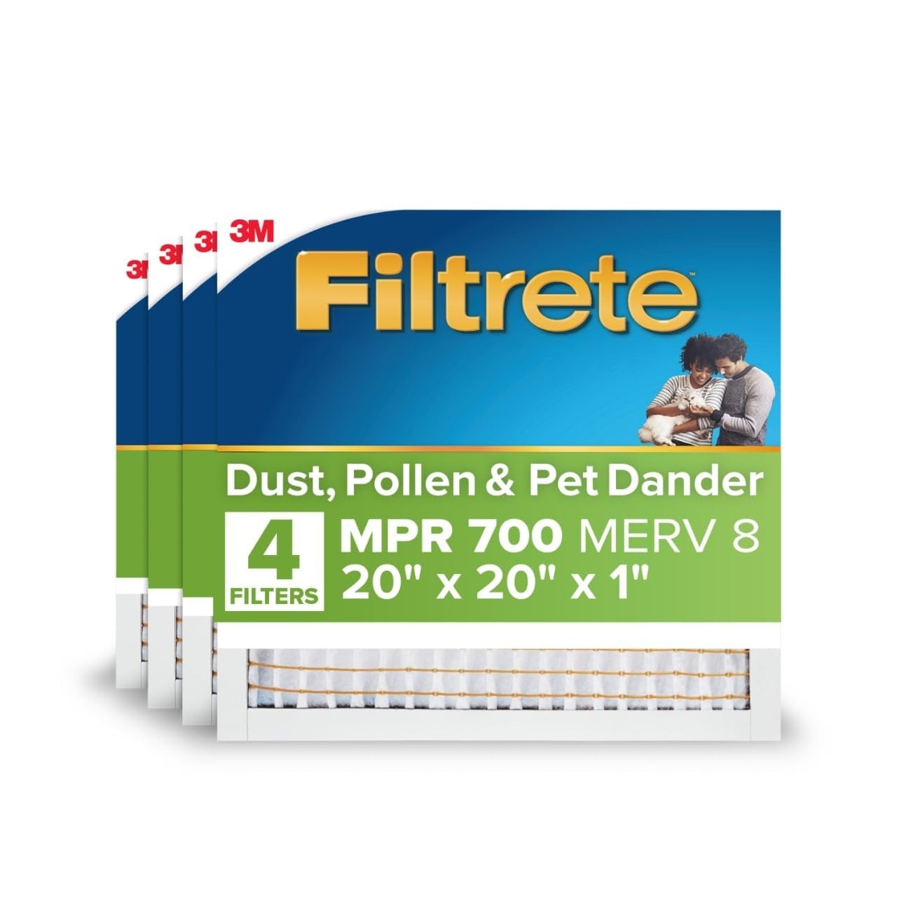 Filtrete 20x20x1 MPR 700 MERV 8: Respire Ar Puro com 4 Filtros de Poeira, Pólen e Pelos