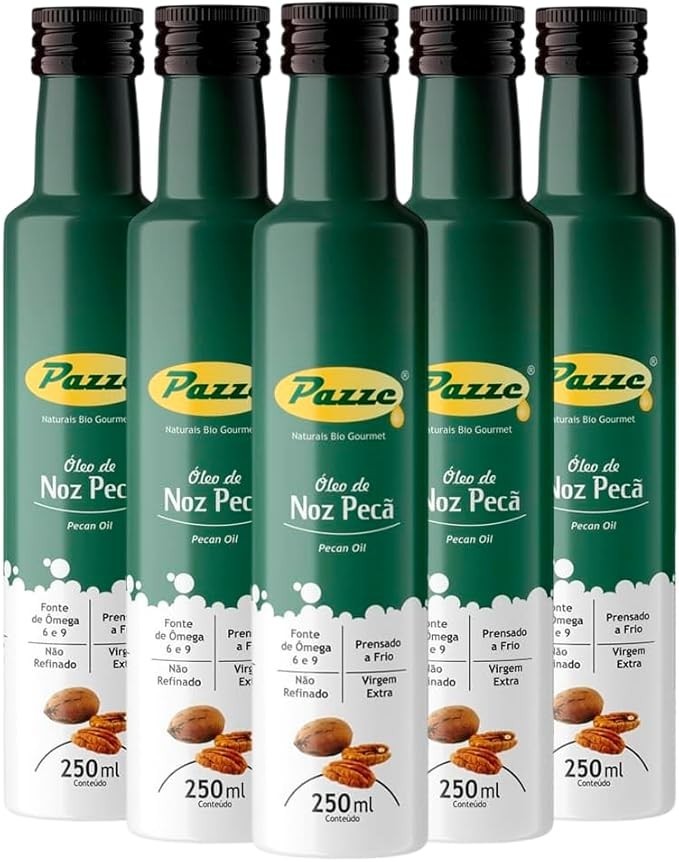 Kit 5 Óleo de Noz Pecã Extra Virgem Pazze 250ml