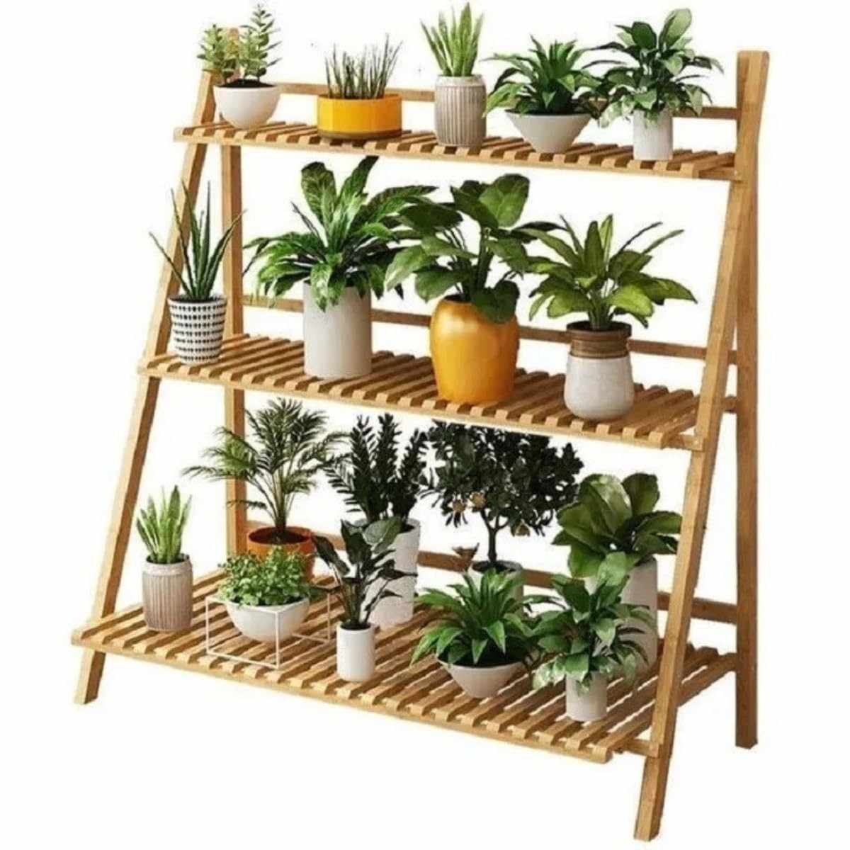 Estante de Madeira Pinus com 3 Prateleiras | 95x63x35cm | Ideal para Plantas e Decoração