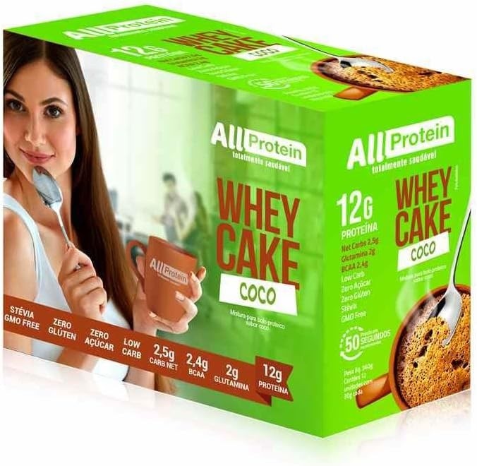 1 Caixa Whey Cake de Coco All Protein - 12 Saches de 30g - 360g