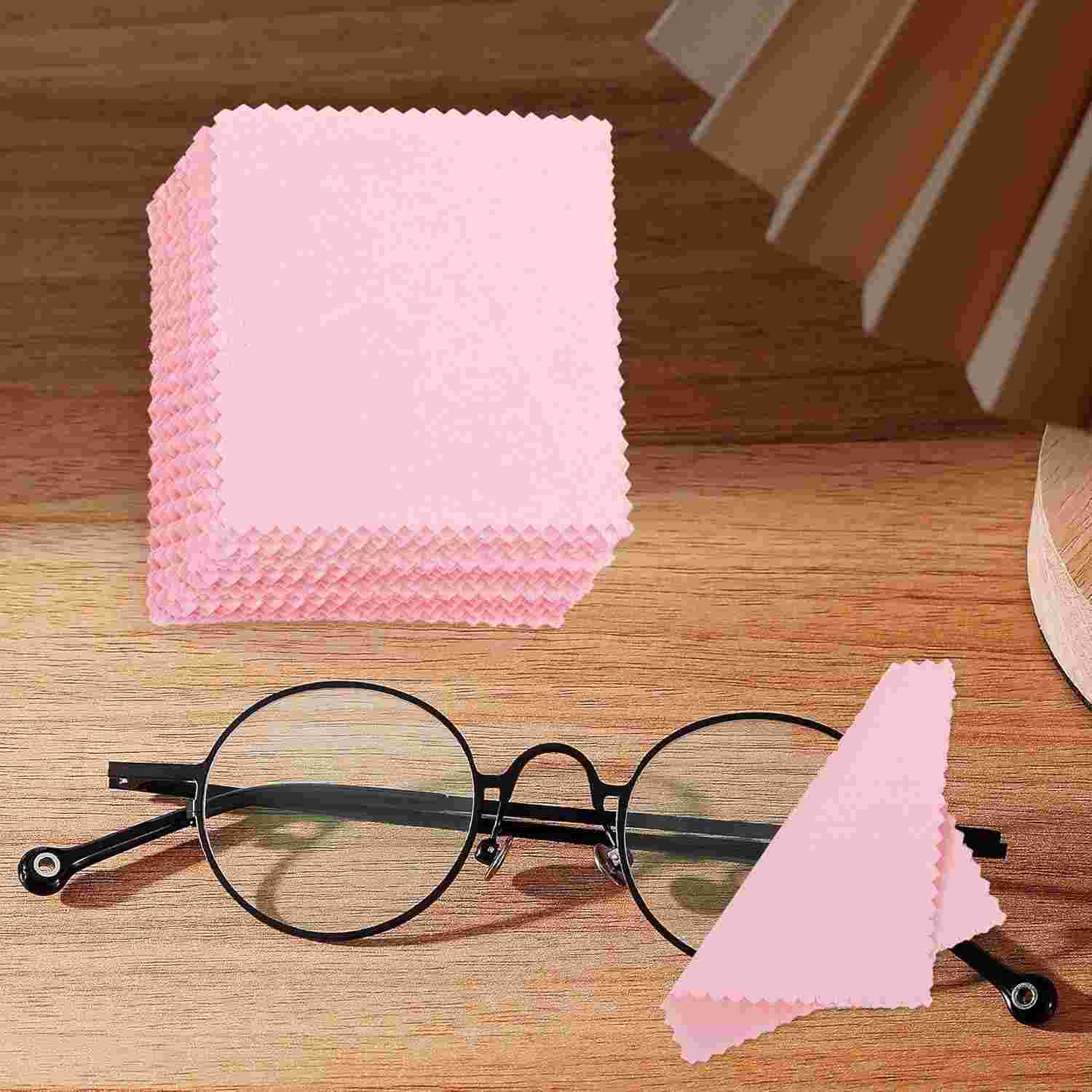 50 Panos de Limpeza Rosa Macios para Joias, Óculos e Telas - Pano de Polimento Não Abrasivo