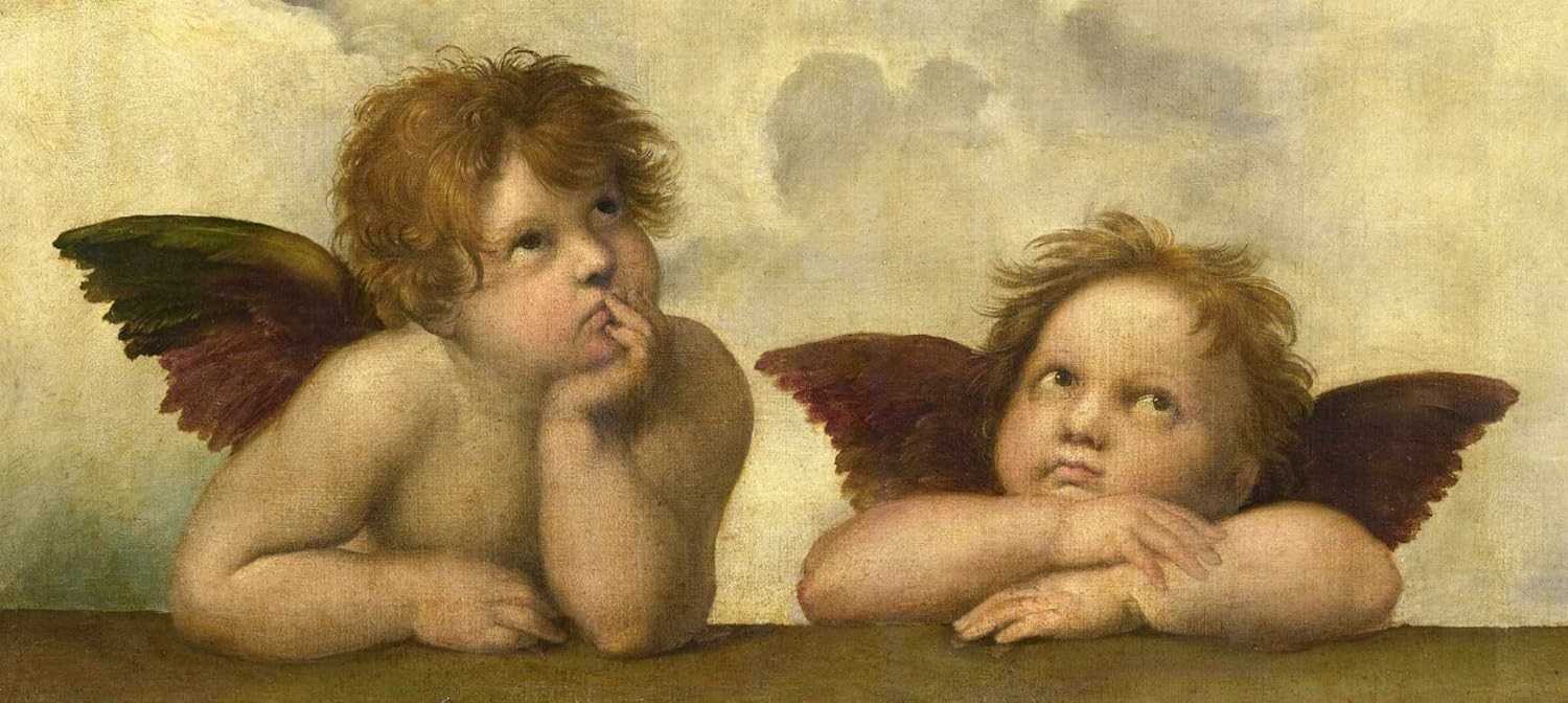 Anjos da Sistina (1513) de Rafael - Tela Canvas 75x166cm | Arte Clássica para Decoração