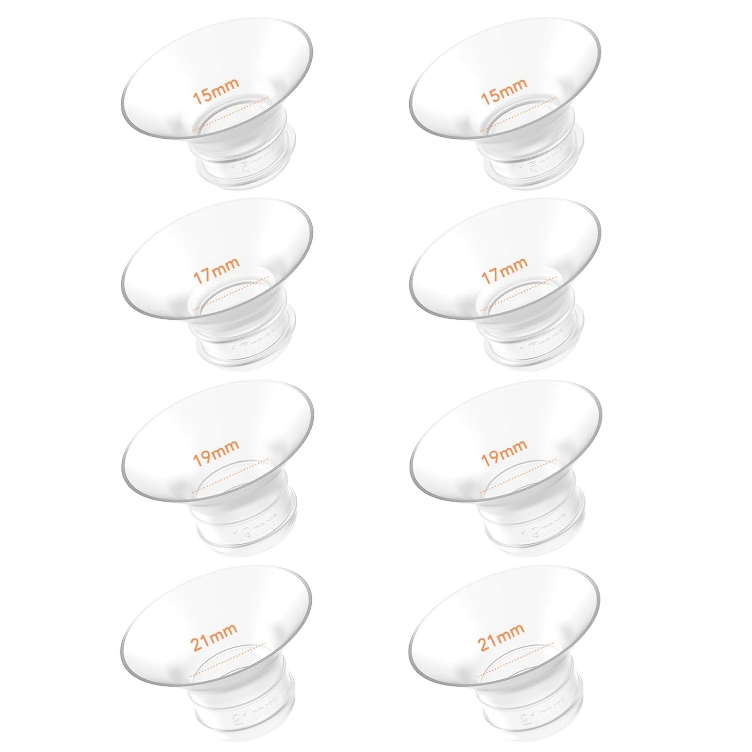 Insertos de Flange 8 Unidades - Compatíveis com Momcozy, Medela, Spectra e Mais | Ideal para Bombas de Leite 24mm