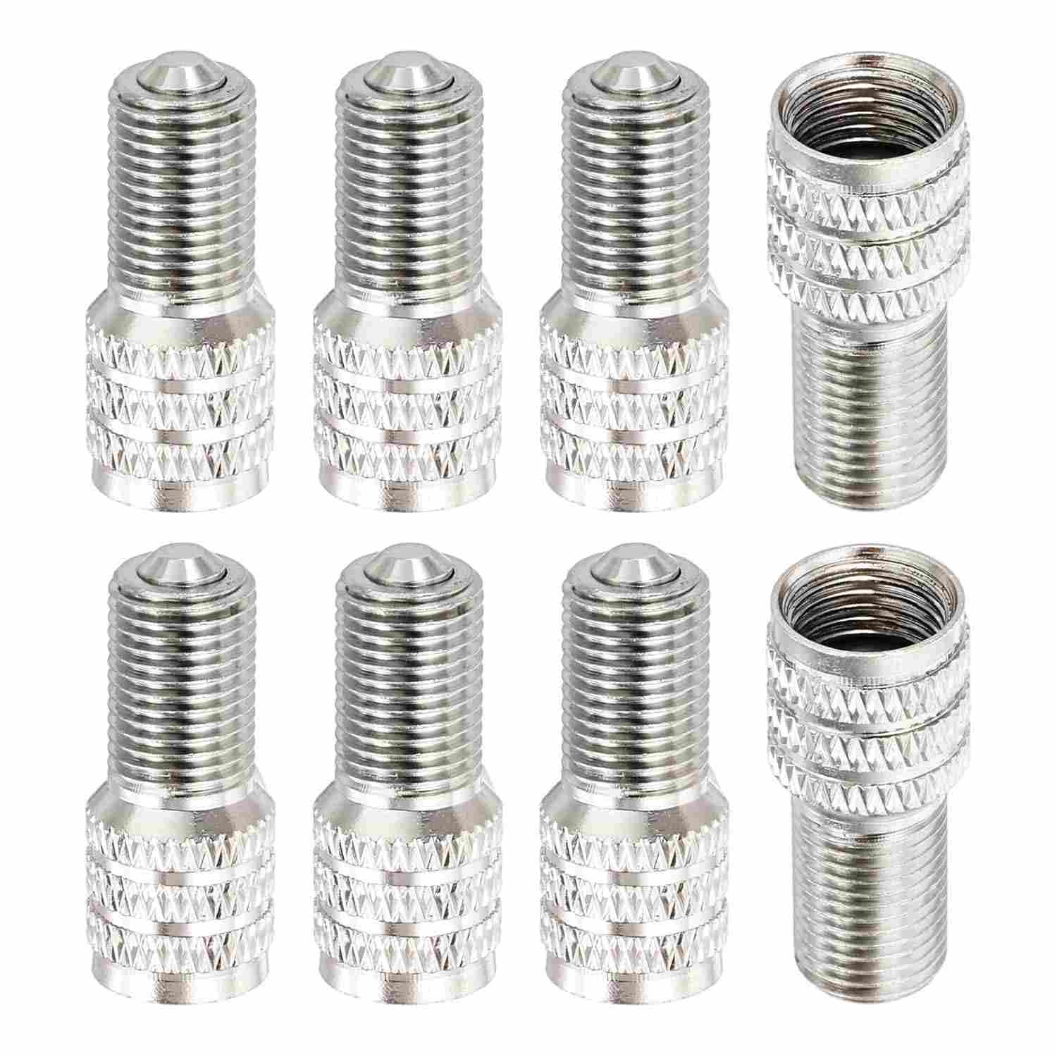 8x Tampas de Válvula de Pneu de Cobre Niquelado 24mm - Vedação Dupla para Alta Pressão