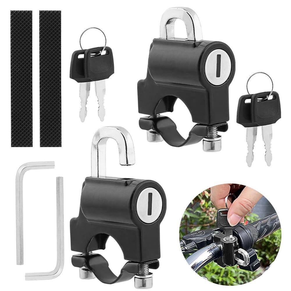 2 Travas de Capacete Universais para Moto e Bicicleta - Segurança Antirroubo para Guidão 22-24mm