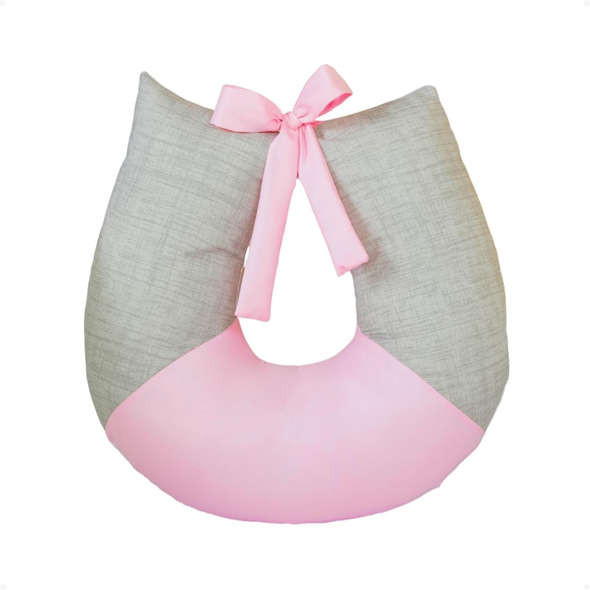 Almofada de Amamentação Ergonômica Clean Rosa - Capa Lavável e Suporte Confortável
