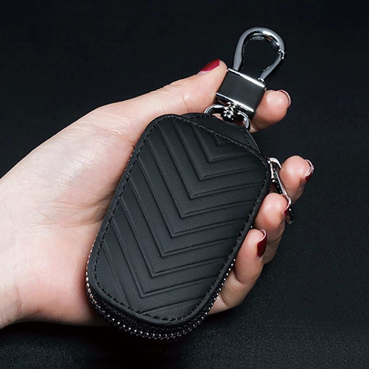 Capa de couro para chave de carro, capa de chave para chaveiro de carro, porta-chaves de carro, capa para chave automática, unissex, masculina e feminina