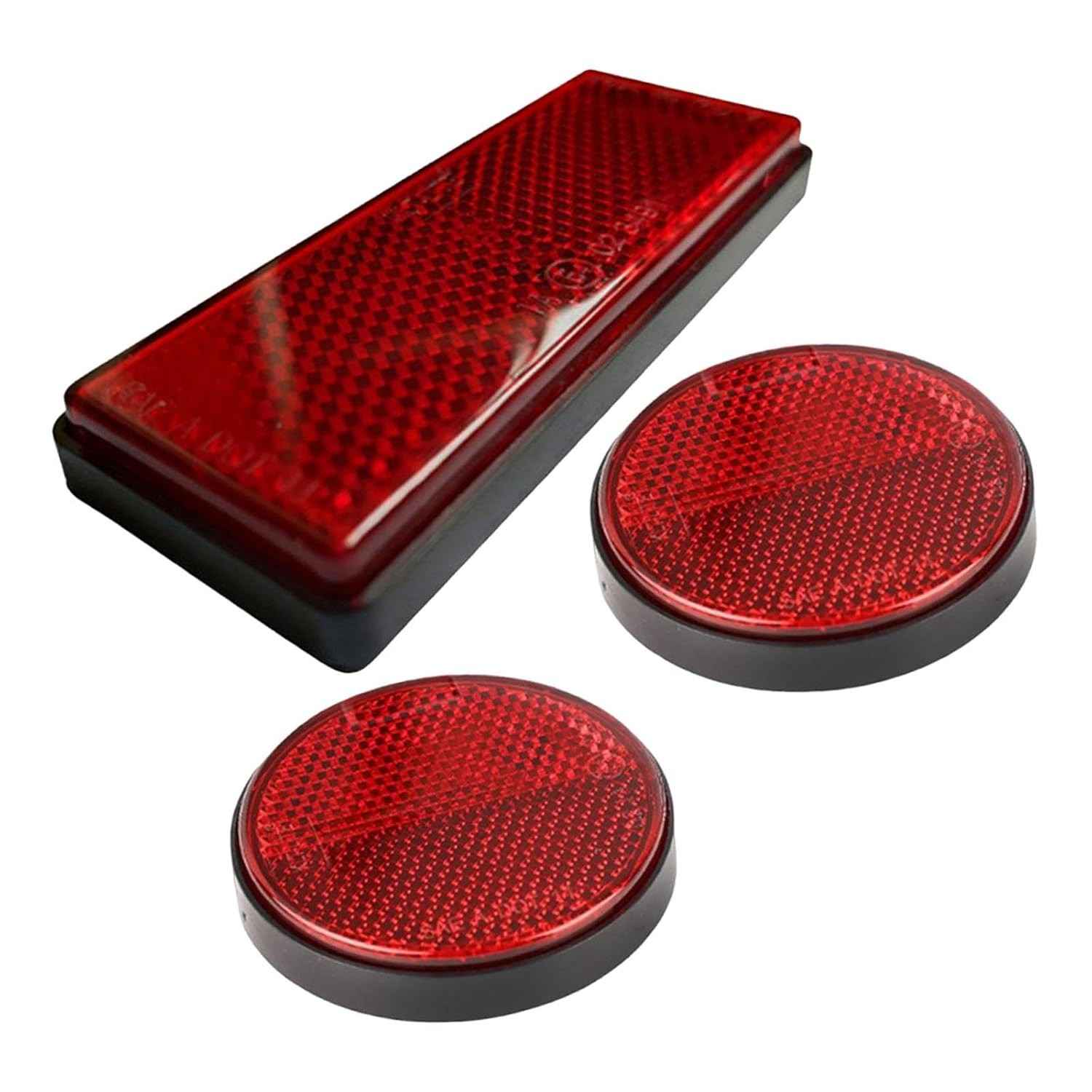 Conjunto de 3 Refletores Noturnos para Barcos, Adesivos Refletivos de Alta Qualidade, Alto Desempenho E Alta Visibilidade, Vermelho
