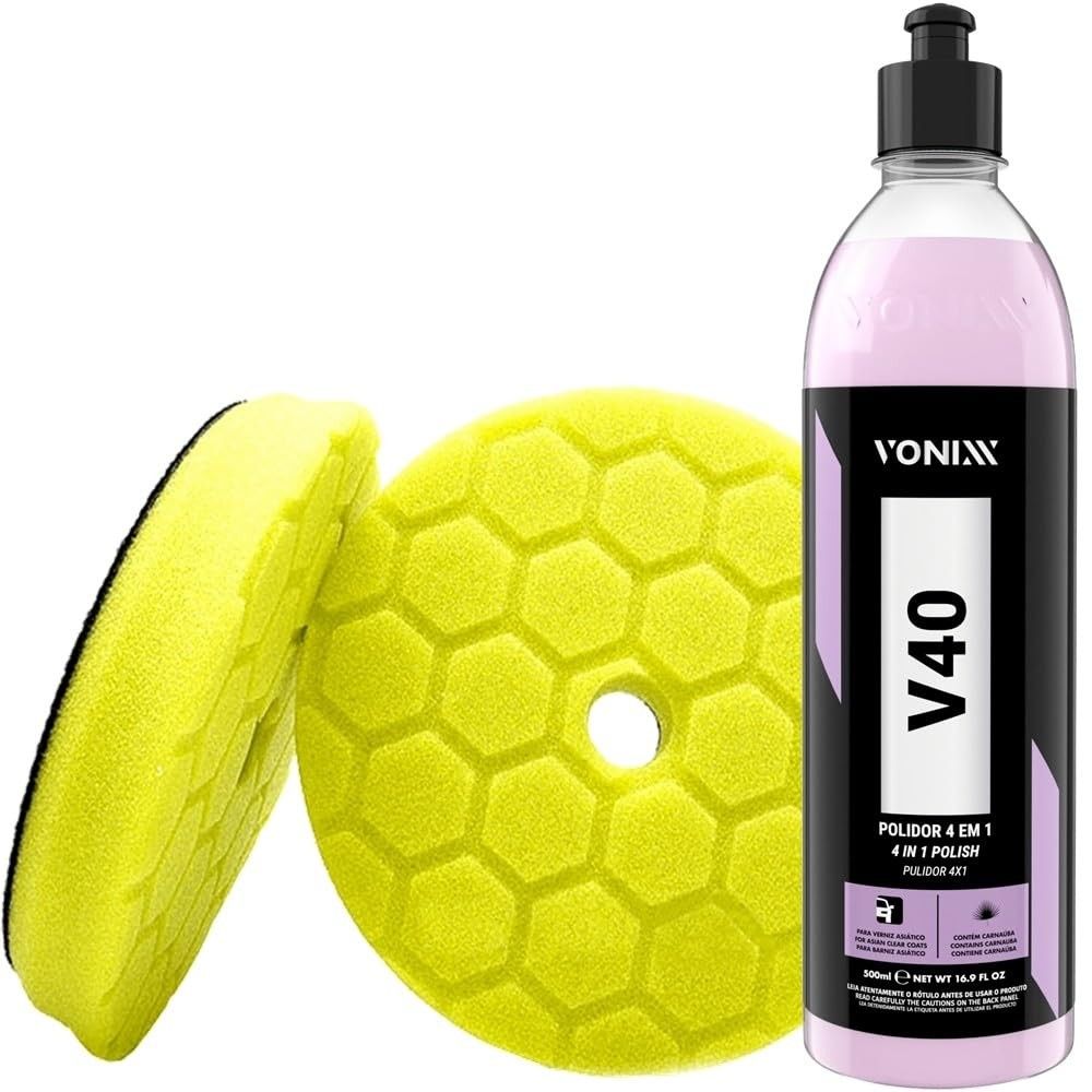Kit V40 500ml Vonixx Boina de Espuma Colmeia Corte Leve 5 Polegada Leadmax
