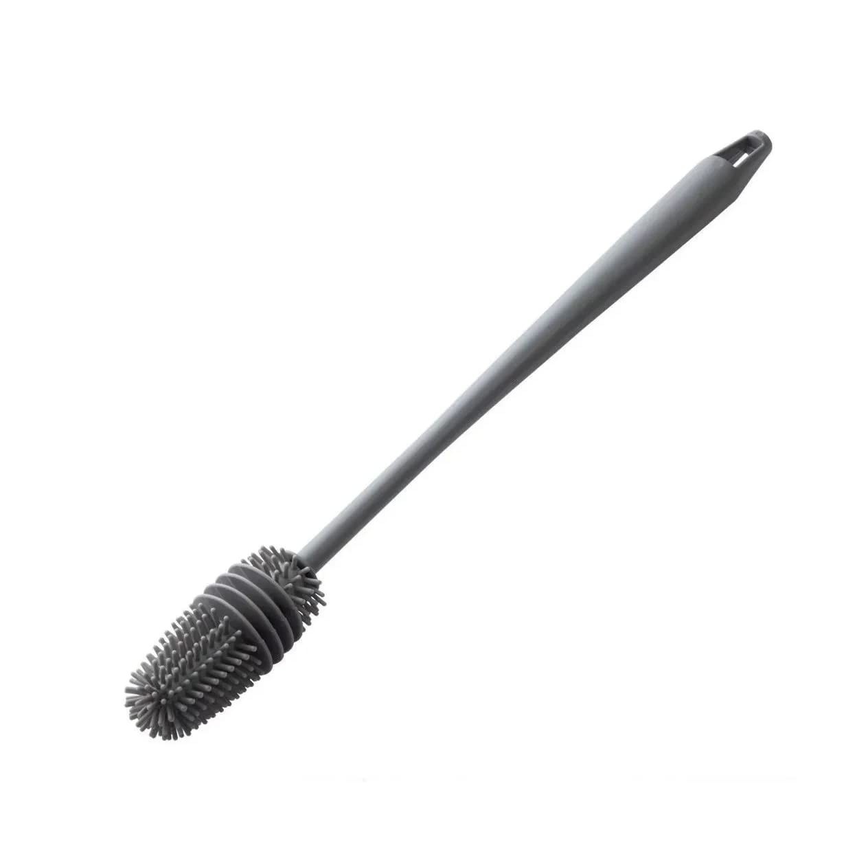 Escova de Limpeza Multiuso para Garrafas, Copos, Canudos e Mamadeiras - Cinza