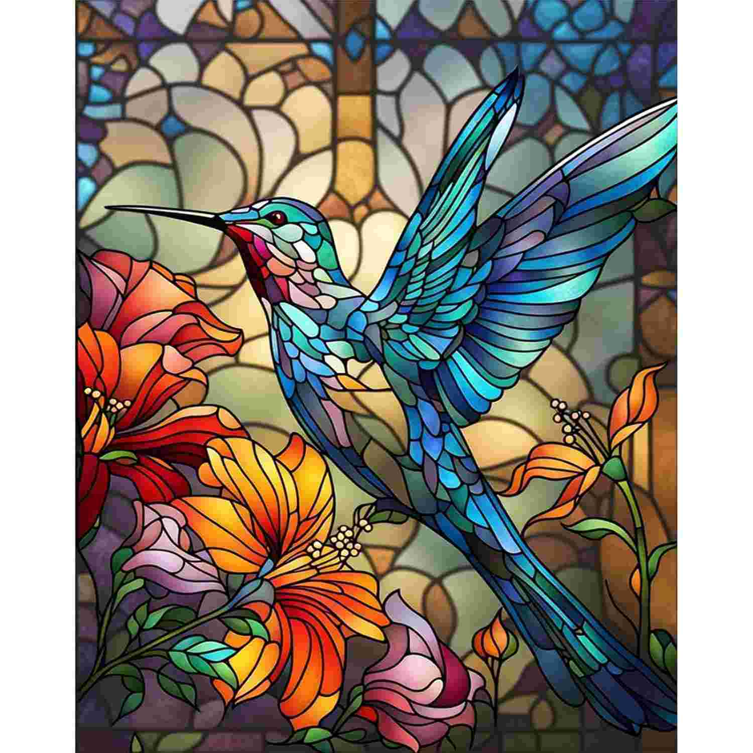 Pintura de Beija-Flor por Números para Adultos - Kit Completo com Tinta e Pincéis para Artesanato e Decoração