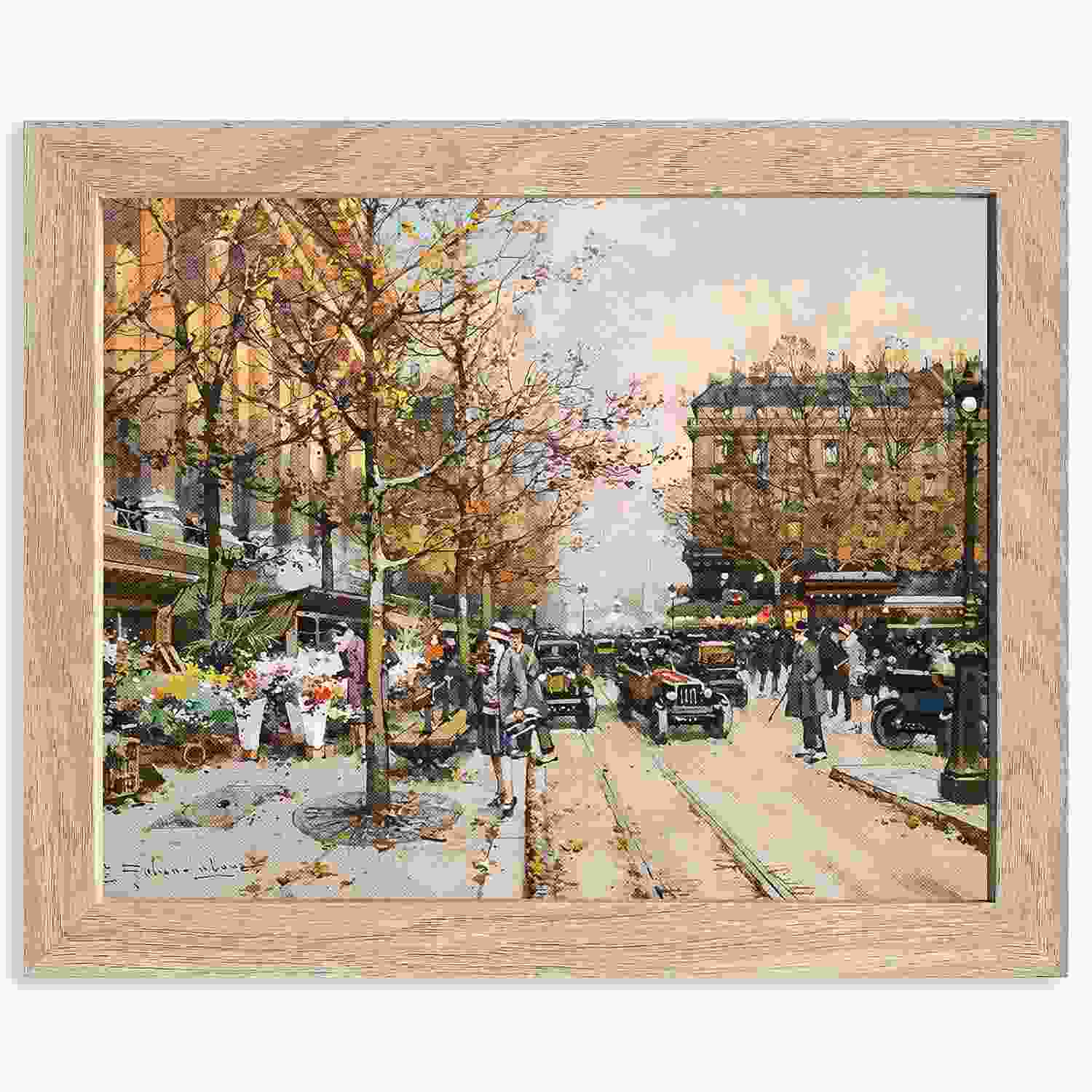 Place De La Madeleine - Impressão em Tela Emoldurada por Eugène Galien Laloue | Arte Clássica Vintage para Decoração de Parede