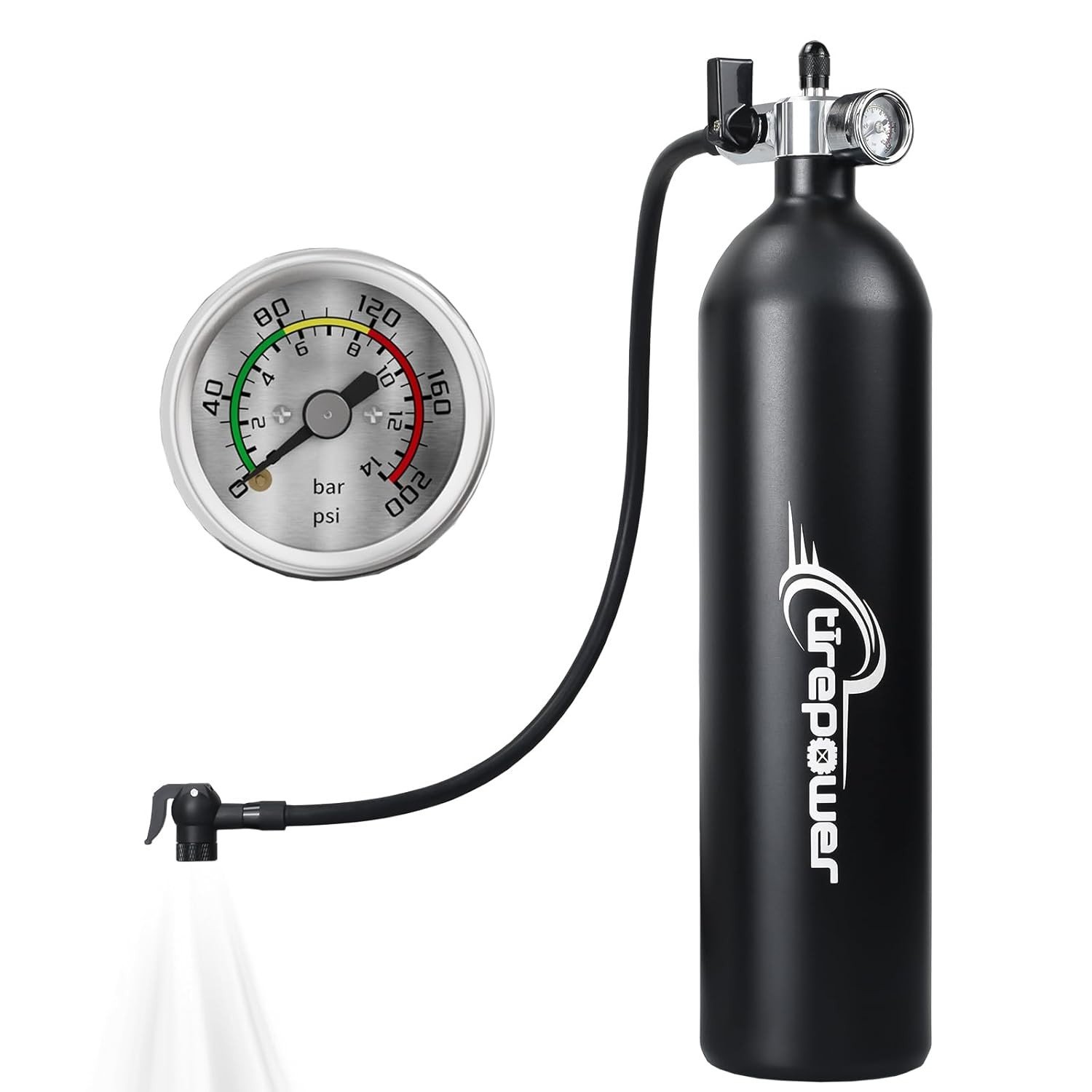 Inflador de Pneu de Bicicleta Tubeless com Medidor - Booster 1.3L Rápido e Eficiente