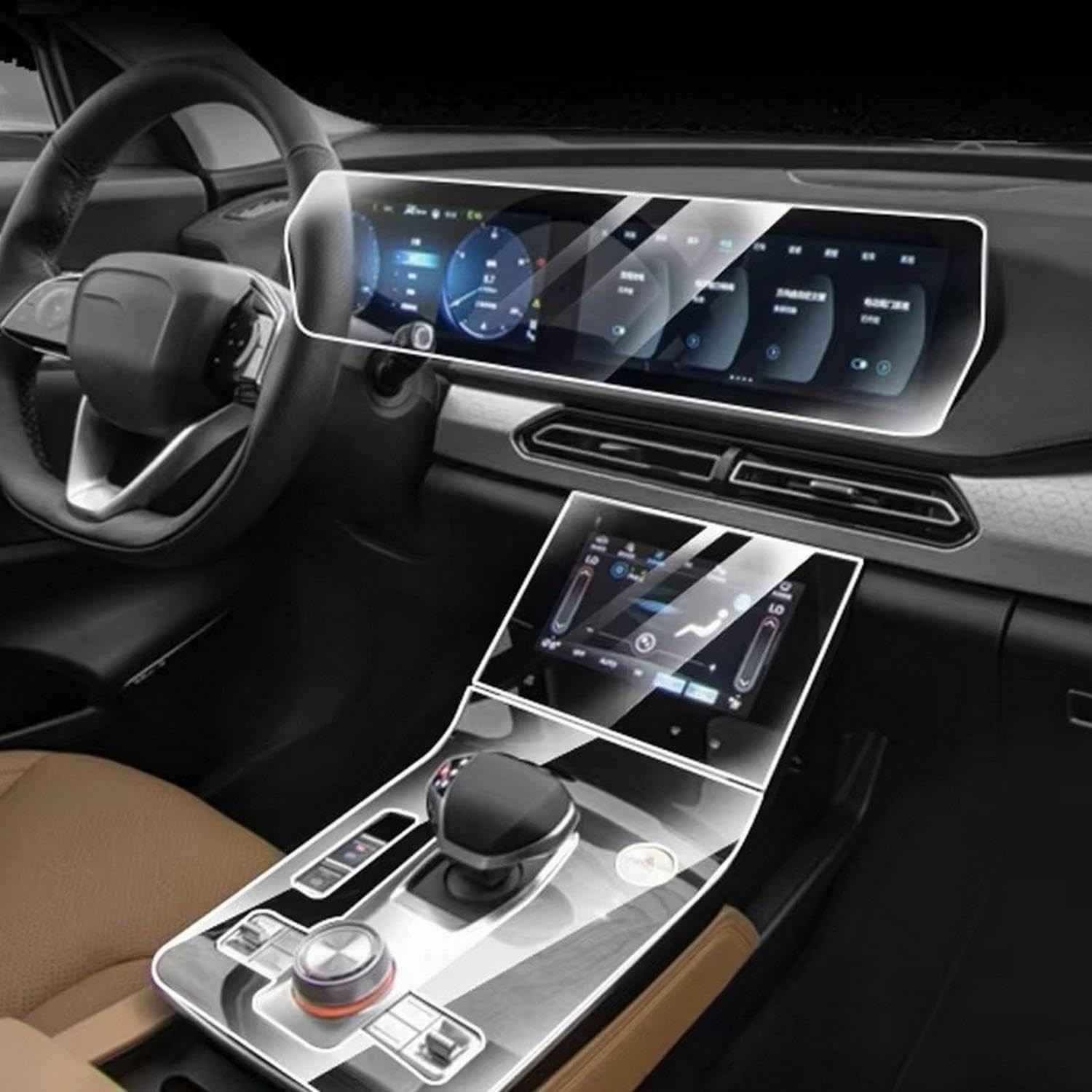 Película Protetora de TPU para Central Multimídia BAIC BEIJING X7 (2020-2022) - Anti-Risco e Ultra Transparente