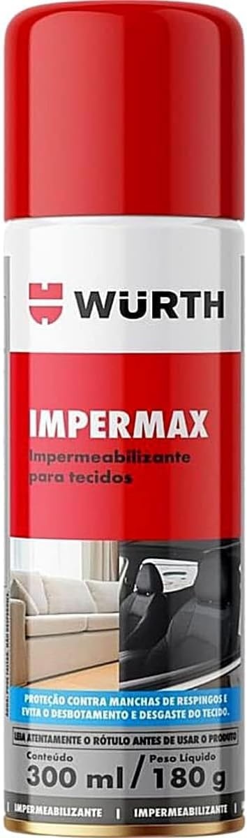 Impermax Repelente de Água para Tecidos e Estofados 300ml - Wurth | Proteção Contra Manchas e Respingos