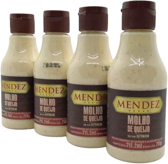 Kit 04 Molho de Queijo com Alho Defumado Mendez 215ml