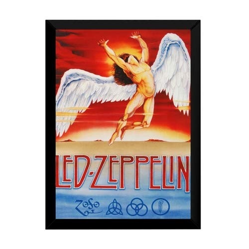 Quadro Led Zeppelin Banda Rock - Poster Moldurado para Decoração de Ambientes Musicais