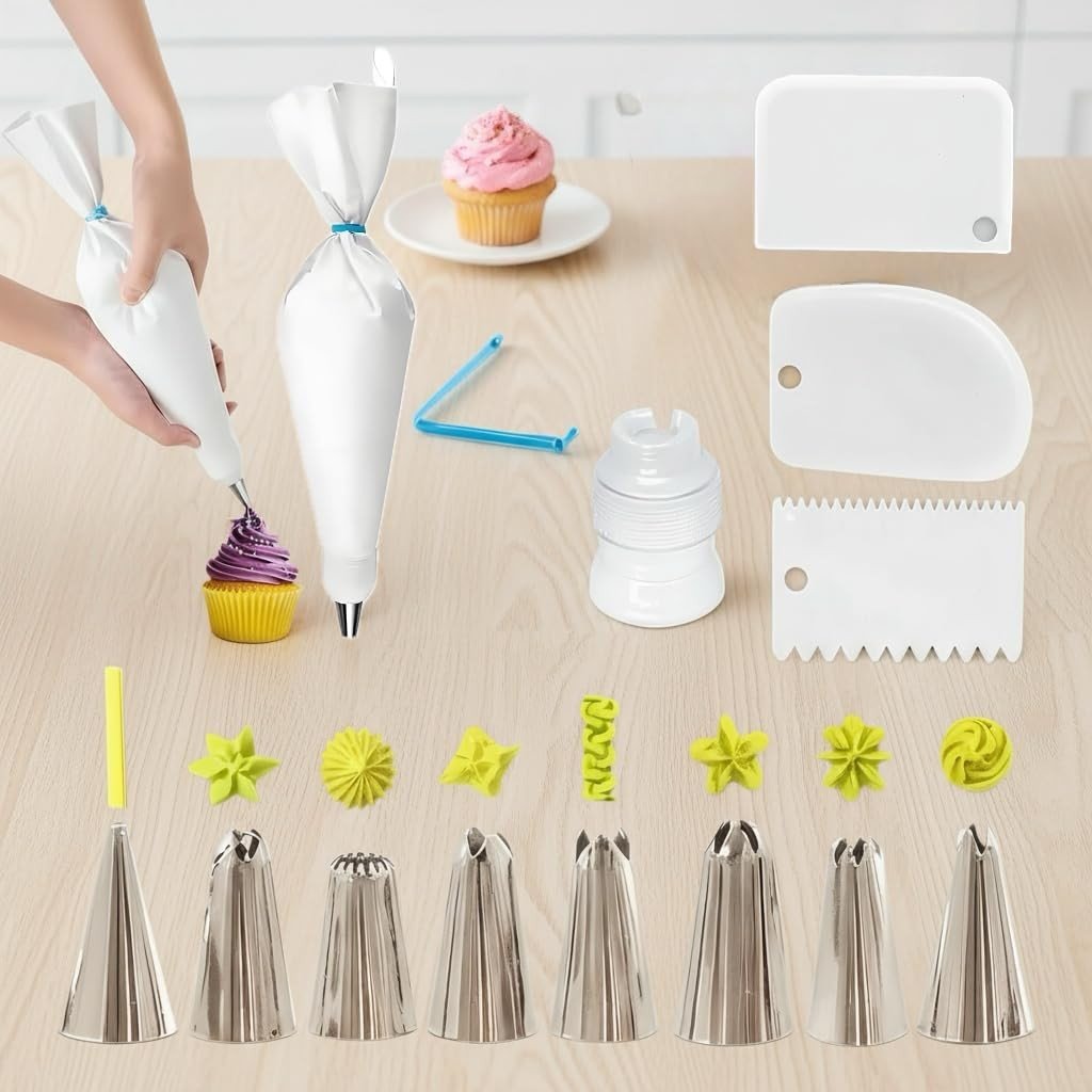 Conjunto de Sacos de Confeitar Anti-Explosão 31cm com 14 Pontas - Kit Completo para Decoração de Bolos e Sobremesas