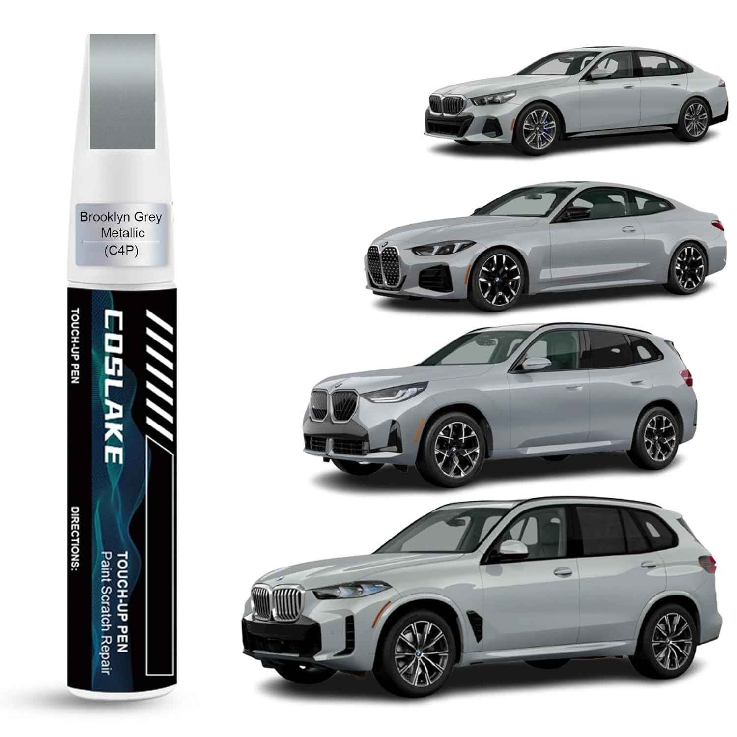 Tinta de Retoque para Carro Cinza Brooklyn Metálico C4P - Kit Reparo Arranhões BMW