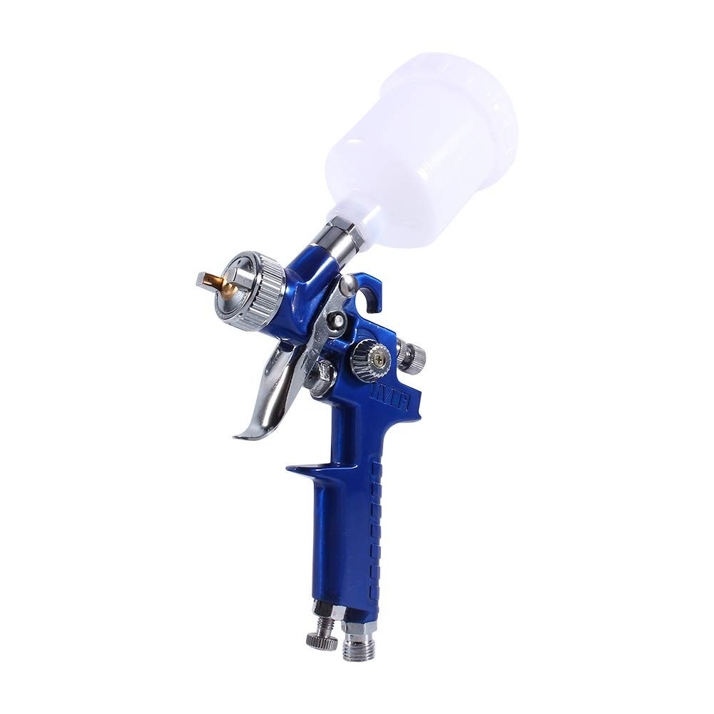 HVLP Kit Pistola de Pulverização Azul 0.8mm - Sistema de Alimentação por Gravidade para Pintura Profissional