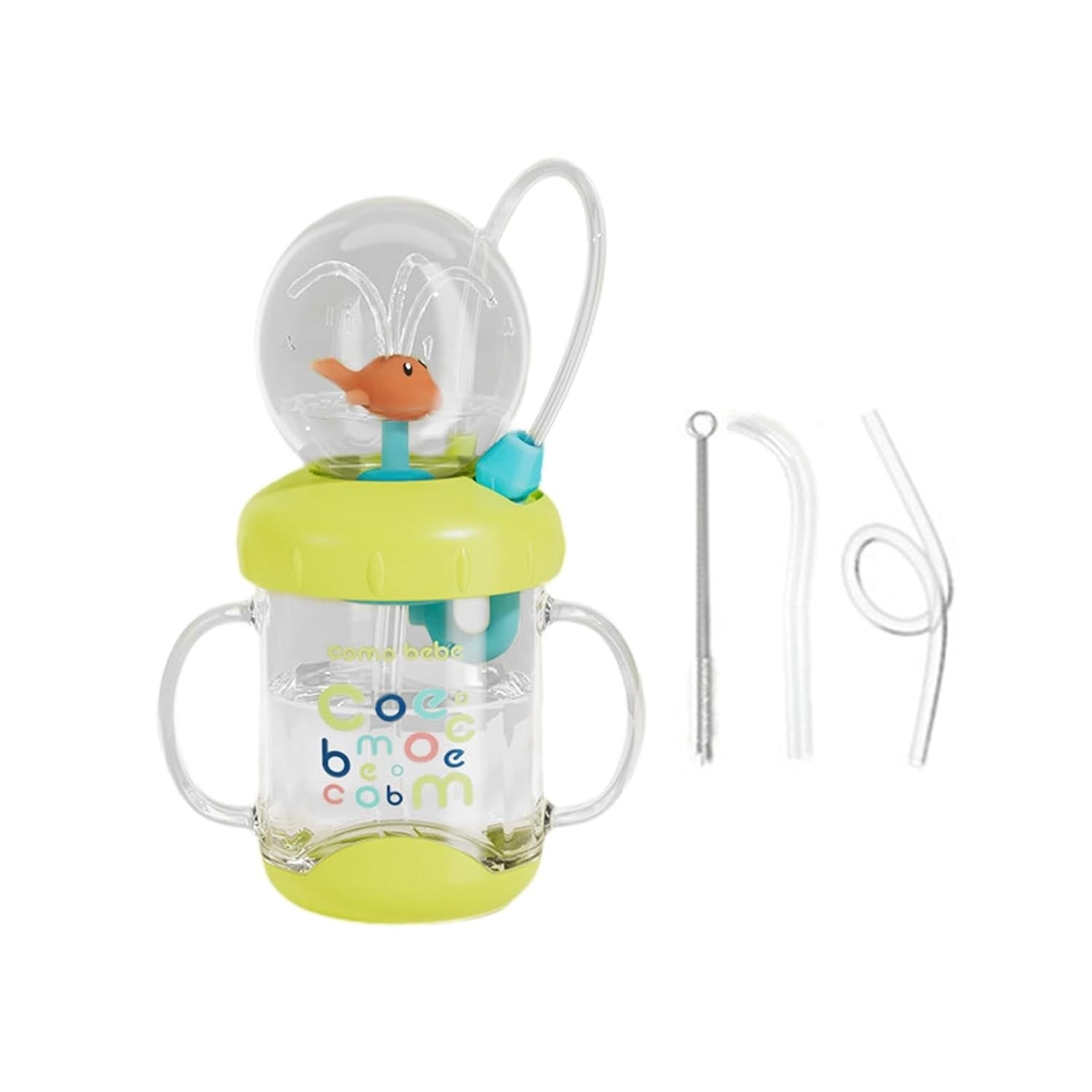 Copo Infantil com Canudo em Formato de Baleia - Divertido, à Prova de Vazamentos e Ideal para Bebês
