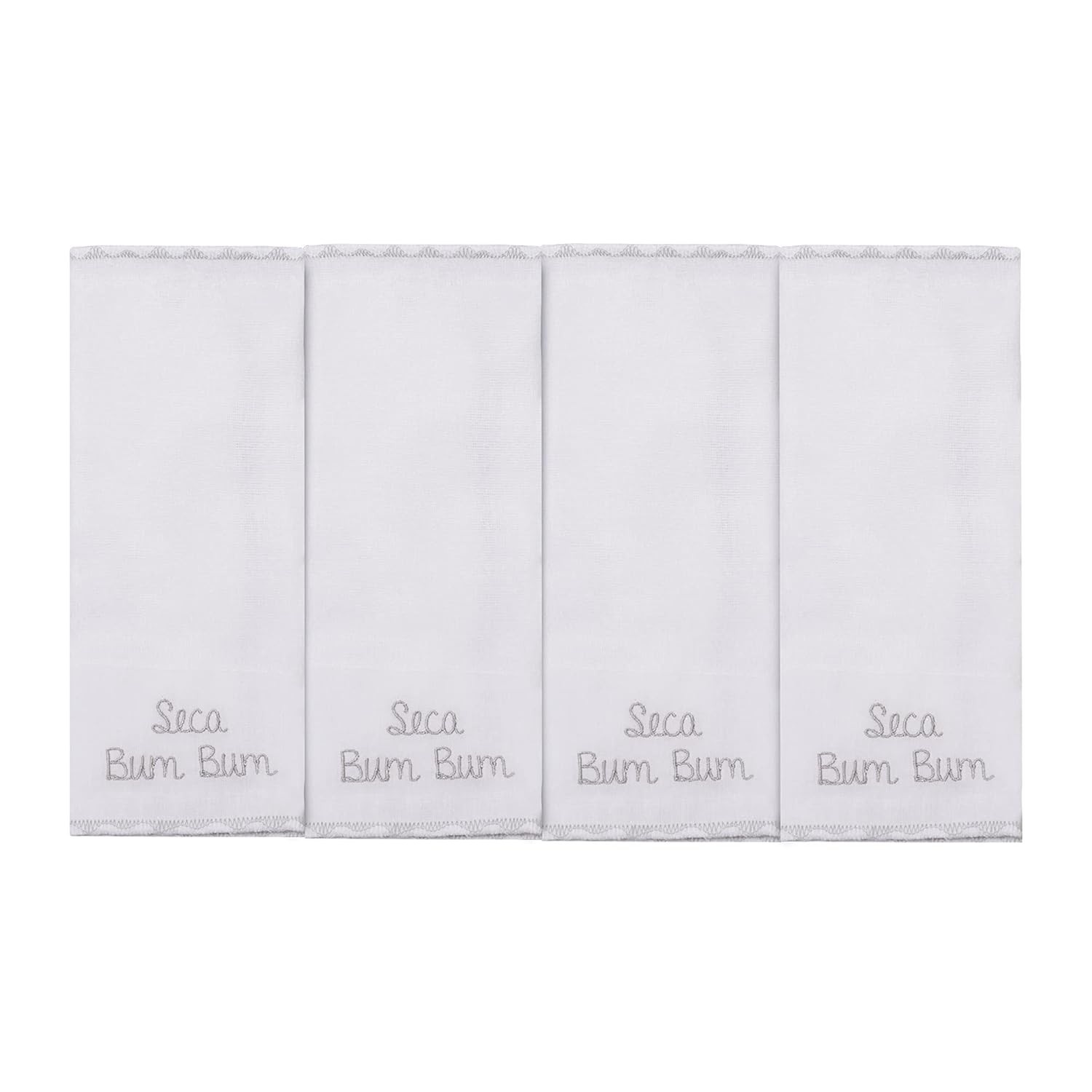 Pano de Boca para Bebê Seca Bum Mami 20x20cm | 4 Unidades Macias em Algodão 100%
