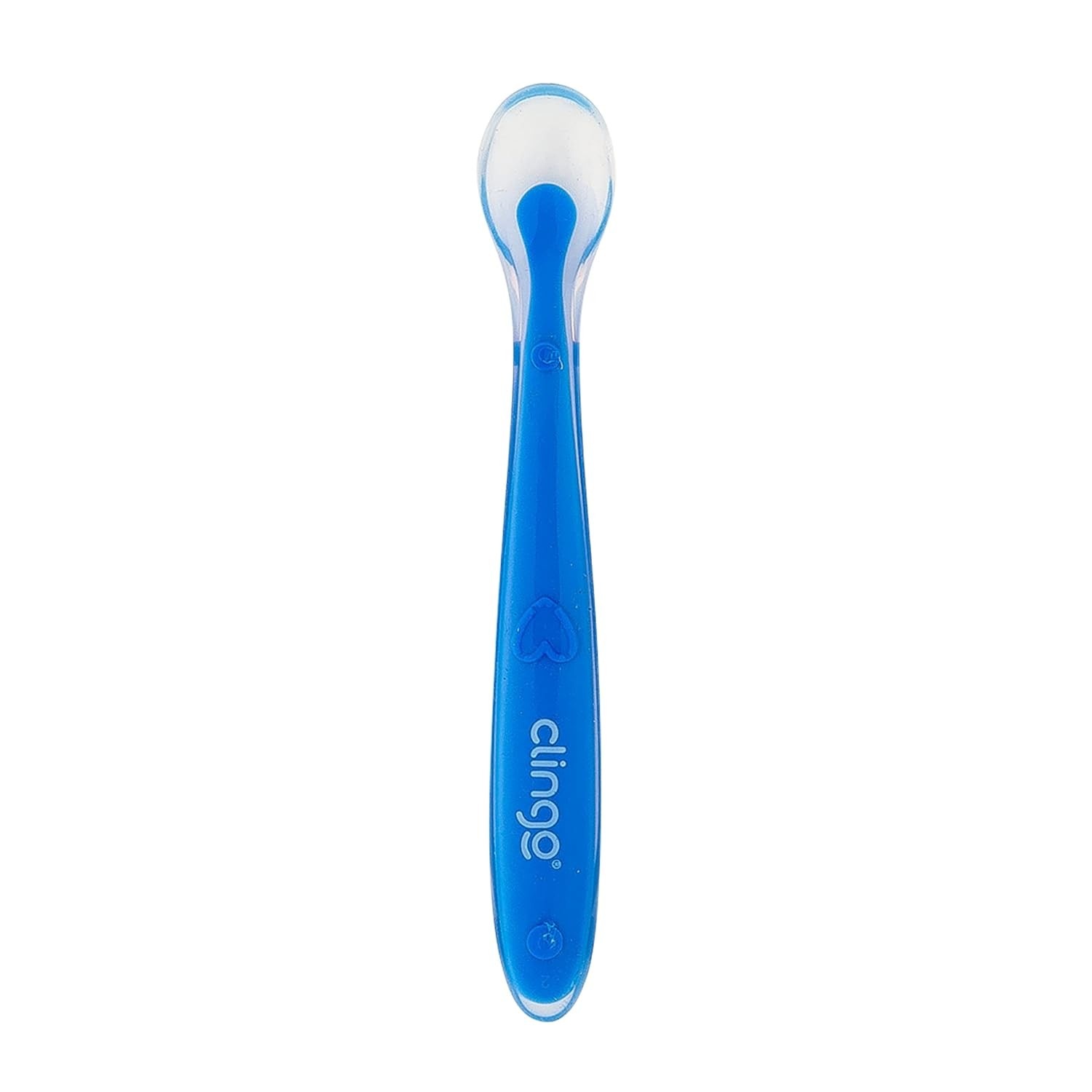 Conjunto de Colheres de Silicone Premium Clingo Azul - Seguras e Ergonômicas para Bebês