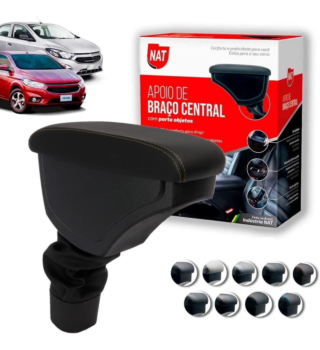 Apoio de Braço Couro Sintético Bege para Chevrolet Onix e Prisma (2012-2019)