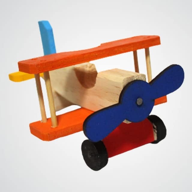 Avião de Madeira Educativo - Brinquedo Montessori para Crianças