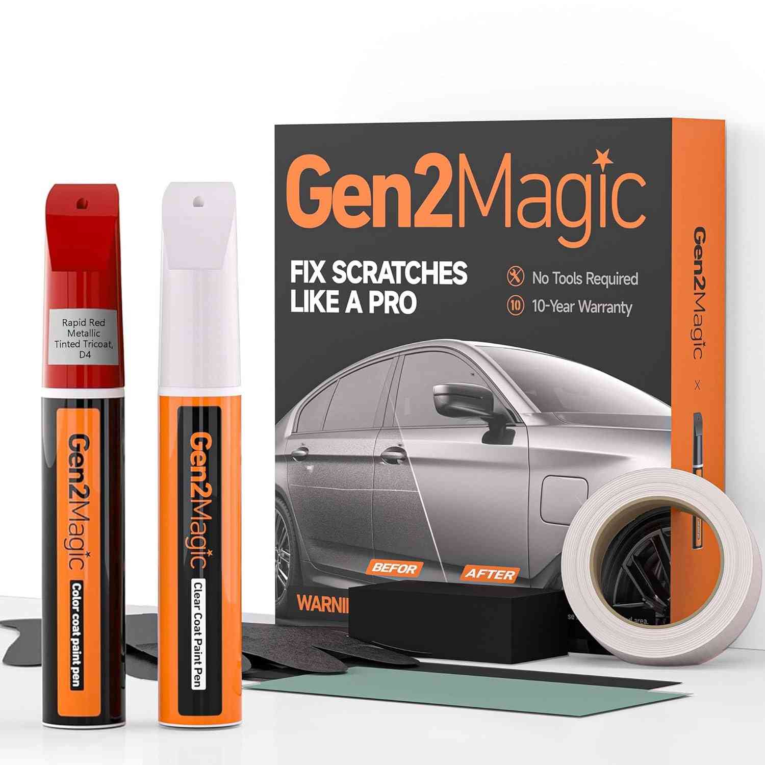 Kit de Retoque para Ford Rapid Red Metallic - Caneta de Pintura Profissional com Revestimento Transparente