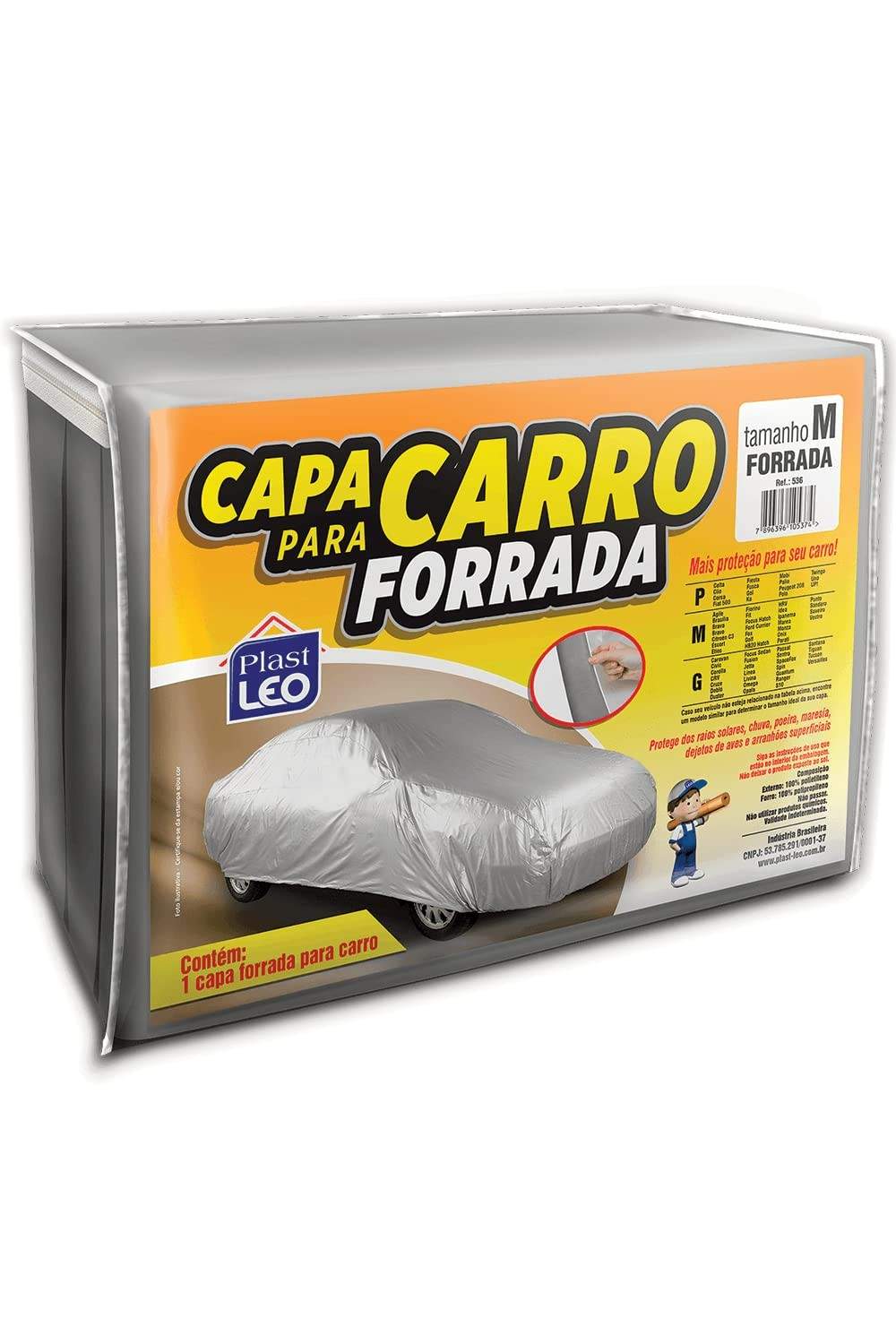 Capa de Carro Forrada Tamanho M - Proteção Completa Plast Leo (Ref. 537-M)