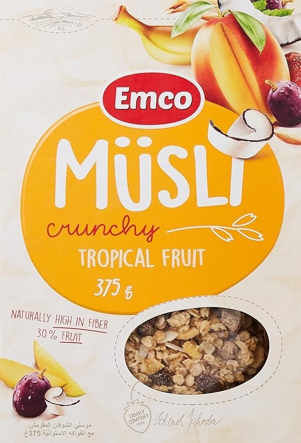 Emco Musli Crunchy Fruit Pieces - Cereal Com Mix de frutas - República Tcheca