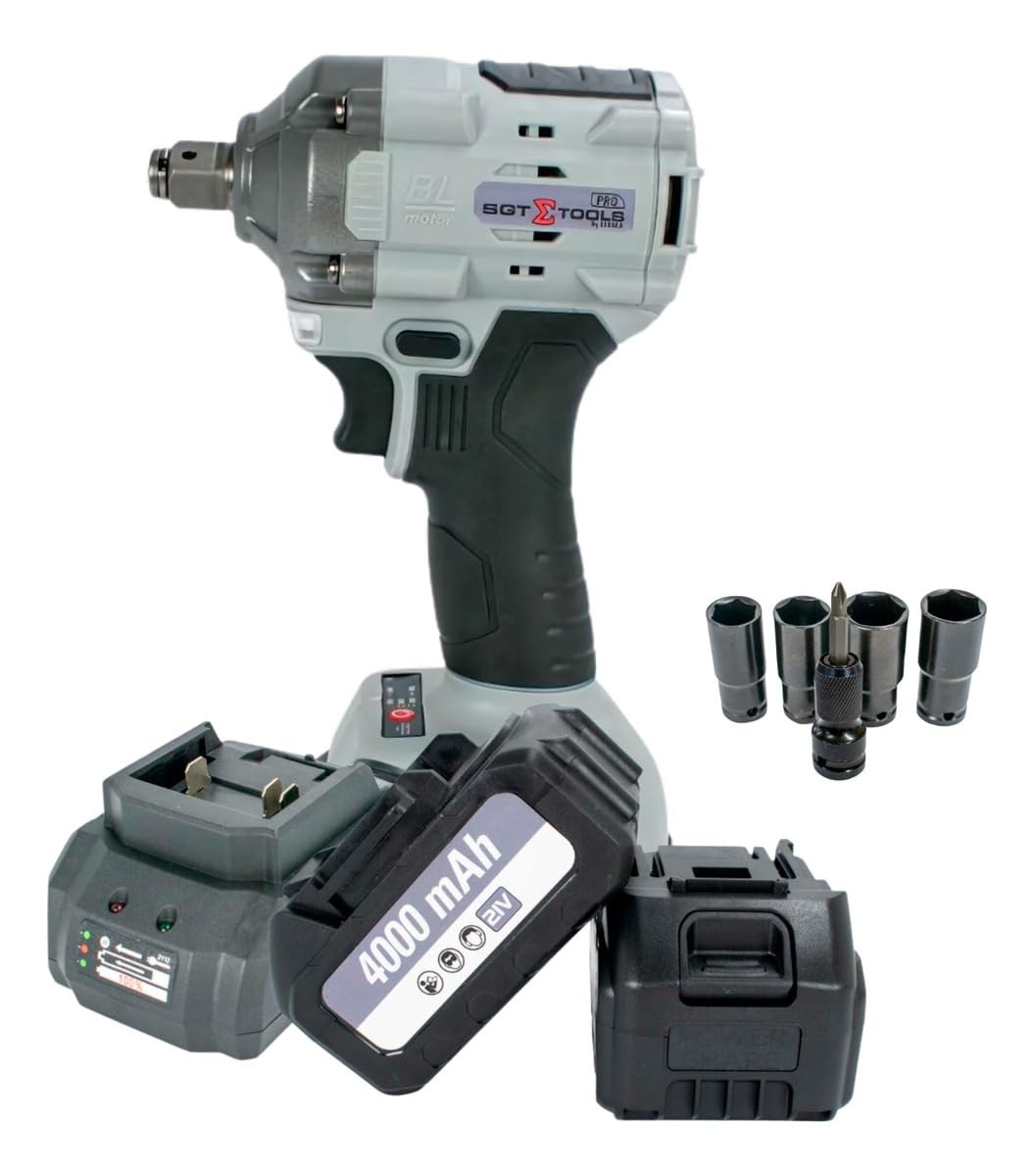 Chave de Impacto Sigma Tools 1/2" 600Nm Brushless Profissional c/ 2 Baterias 21V 4Ah