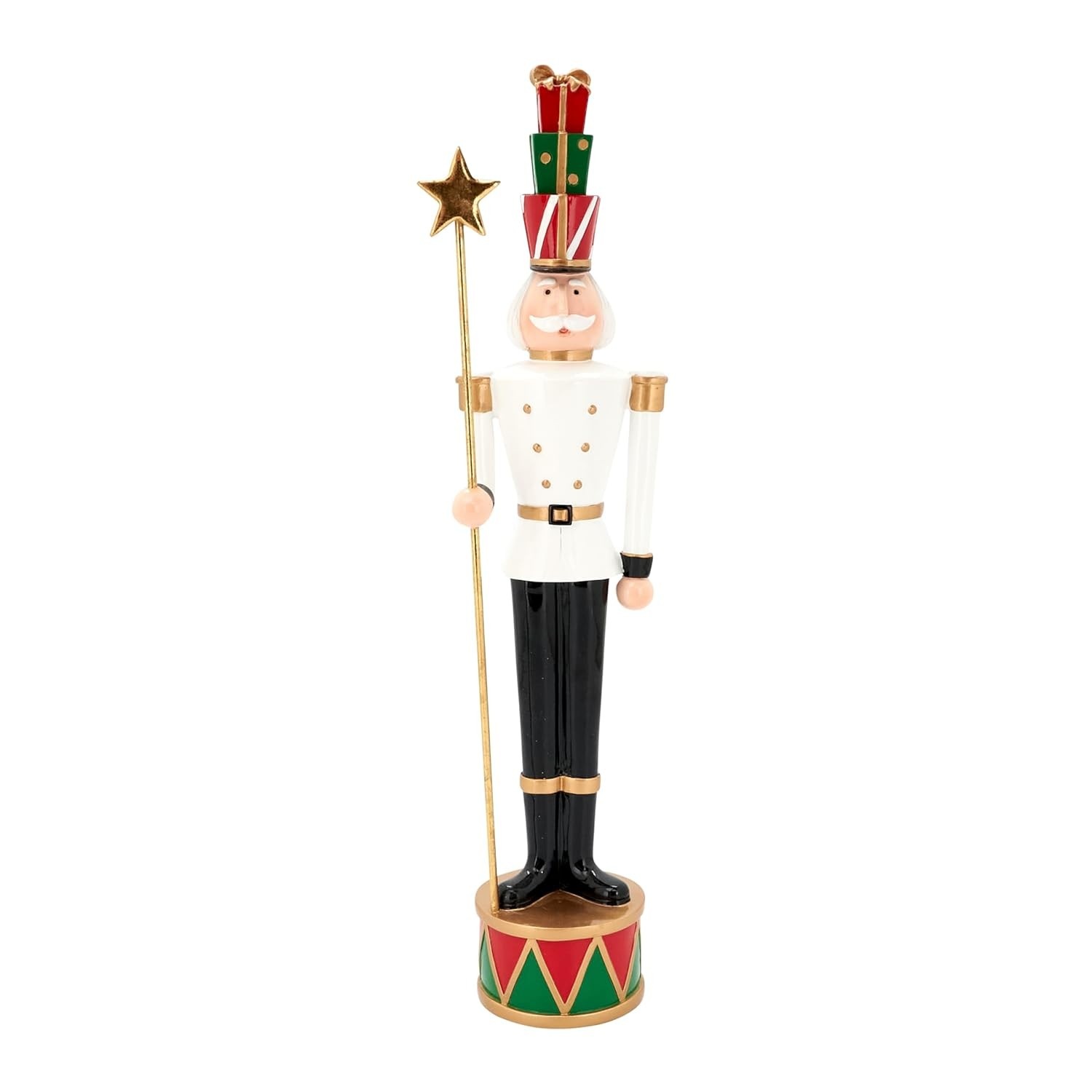 Estatueta de Soldado de Resina com Estrela – Decoração de Natal Quebra-Nozes, 45,7 cm