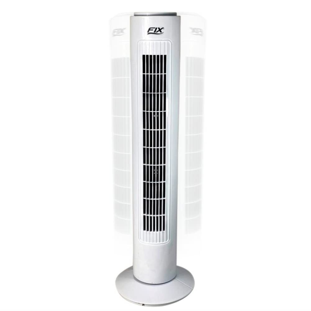 Ventilador de Coluna 75cm Branco - 3 Velocidades, Silencioso e Moderno