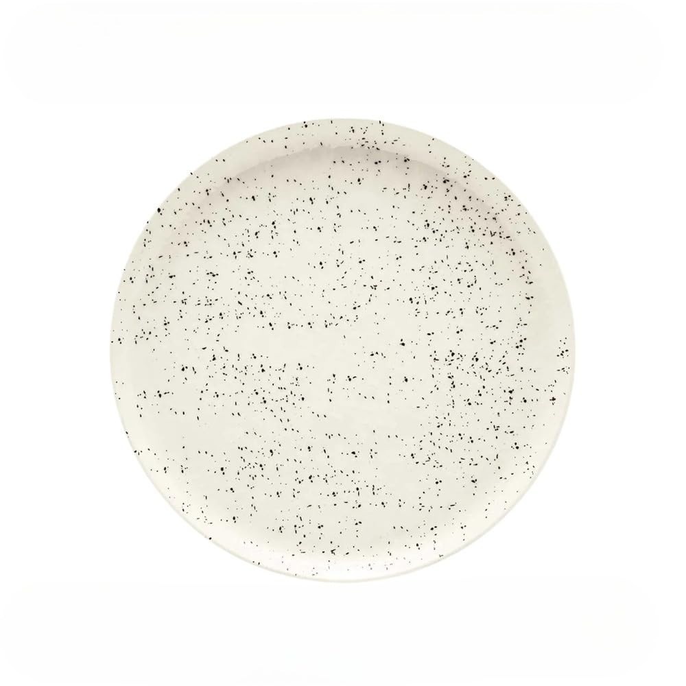 Jogo de Pratos 20cm com Decoração Chuvisco Flat - 2 Pratos de Sobremesa Elegantes para Jantar e Ocasiões Especiais