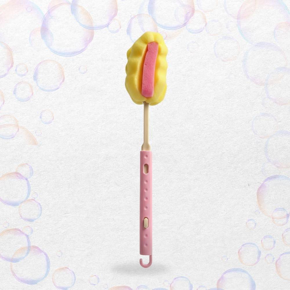 Escova Lava Mamadeira e Copo com Cabo Ajustável - Cabeça de Espuma Macia, Não Risca, Ideal para Limpeza Profunda