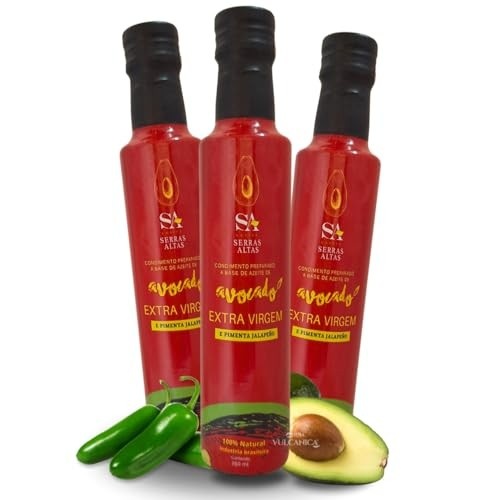 Azeite De Avocado com Pimenta Jalapeño 3 unidades de 250ml - Serras Altas