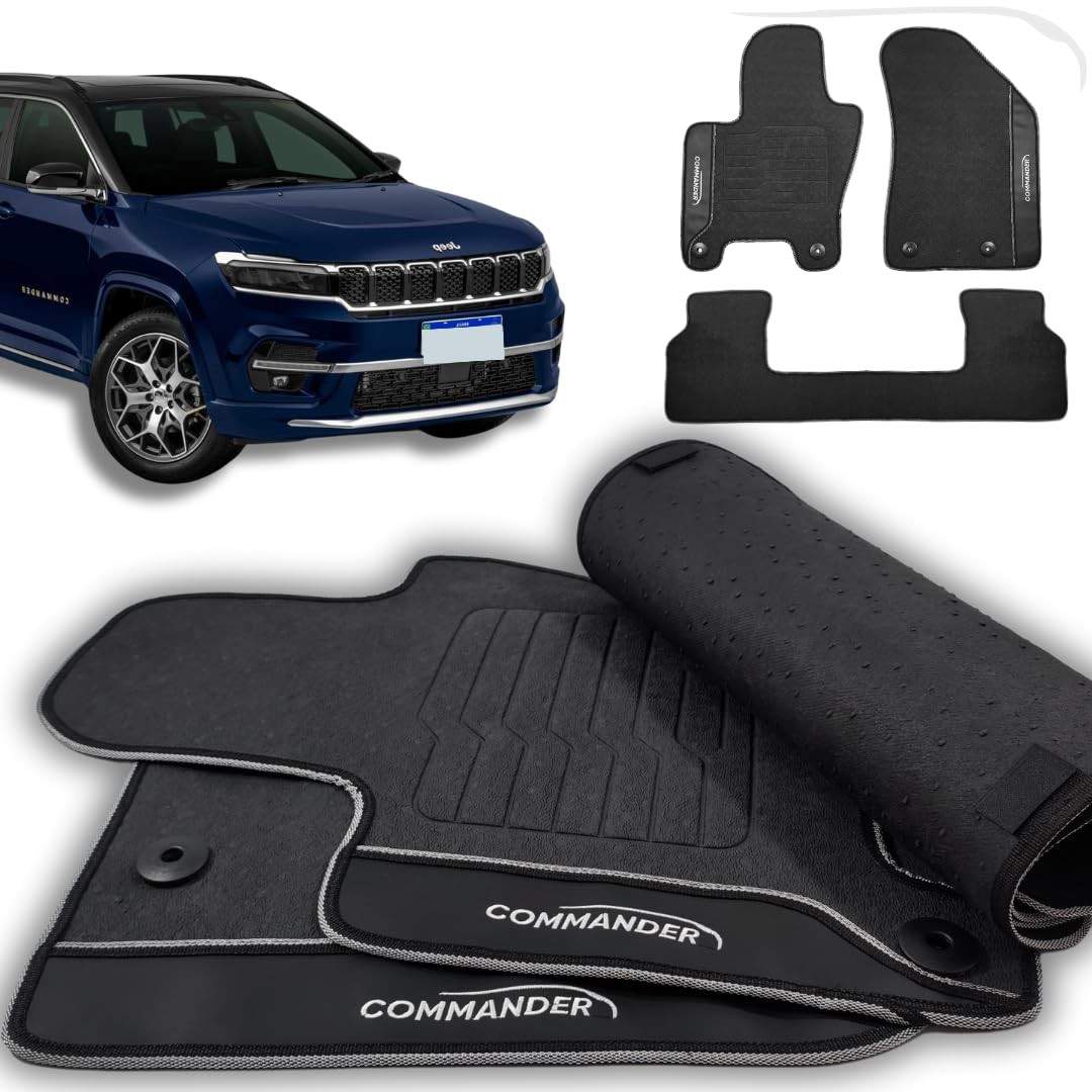 Conjunto de Tapetes Emborrachados Premium para Commander 2022-2025: Proteção e Estilo para Seu Veículo