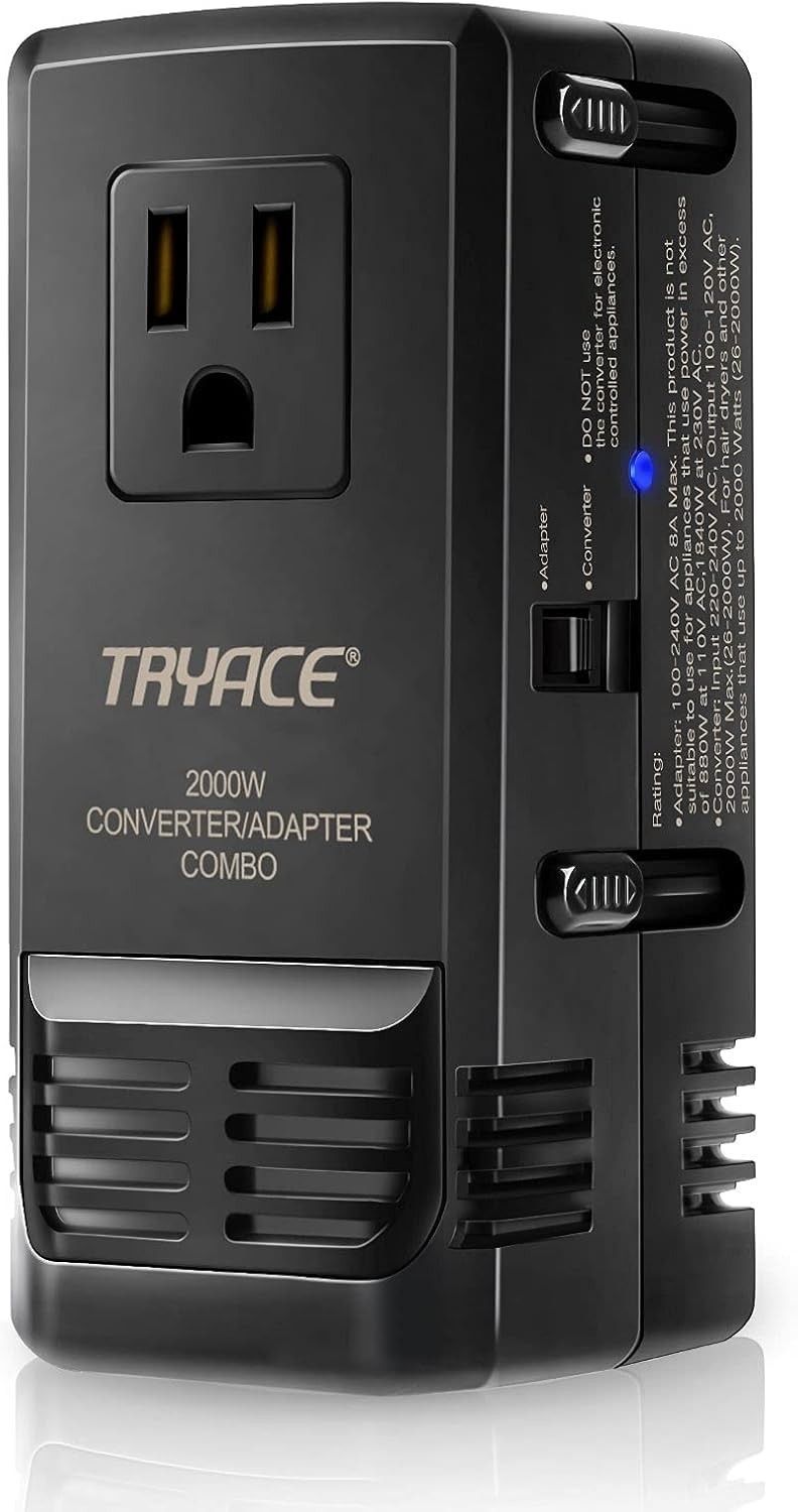 Adaptador de Voltagem TryAce 2000W: Sua Energia Conectada em Qualquer Lugar do Mundo!