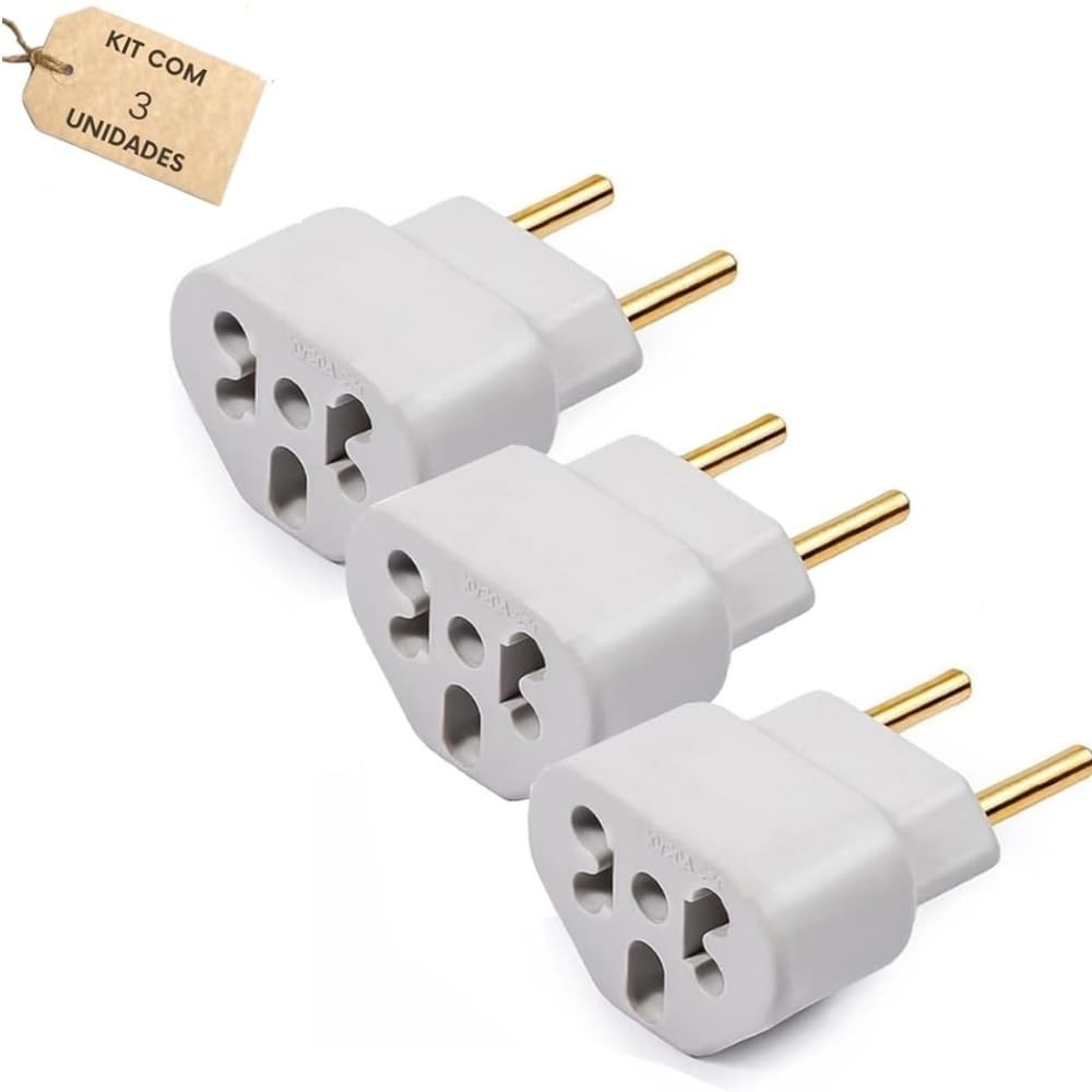 Kit 3 Adaptadores de Tomada Universal Benjamin Bob Love Plug 10A/20A 250V - Conecte Tudo!