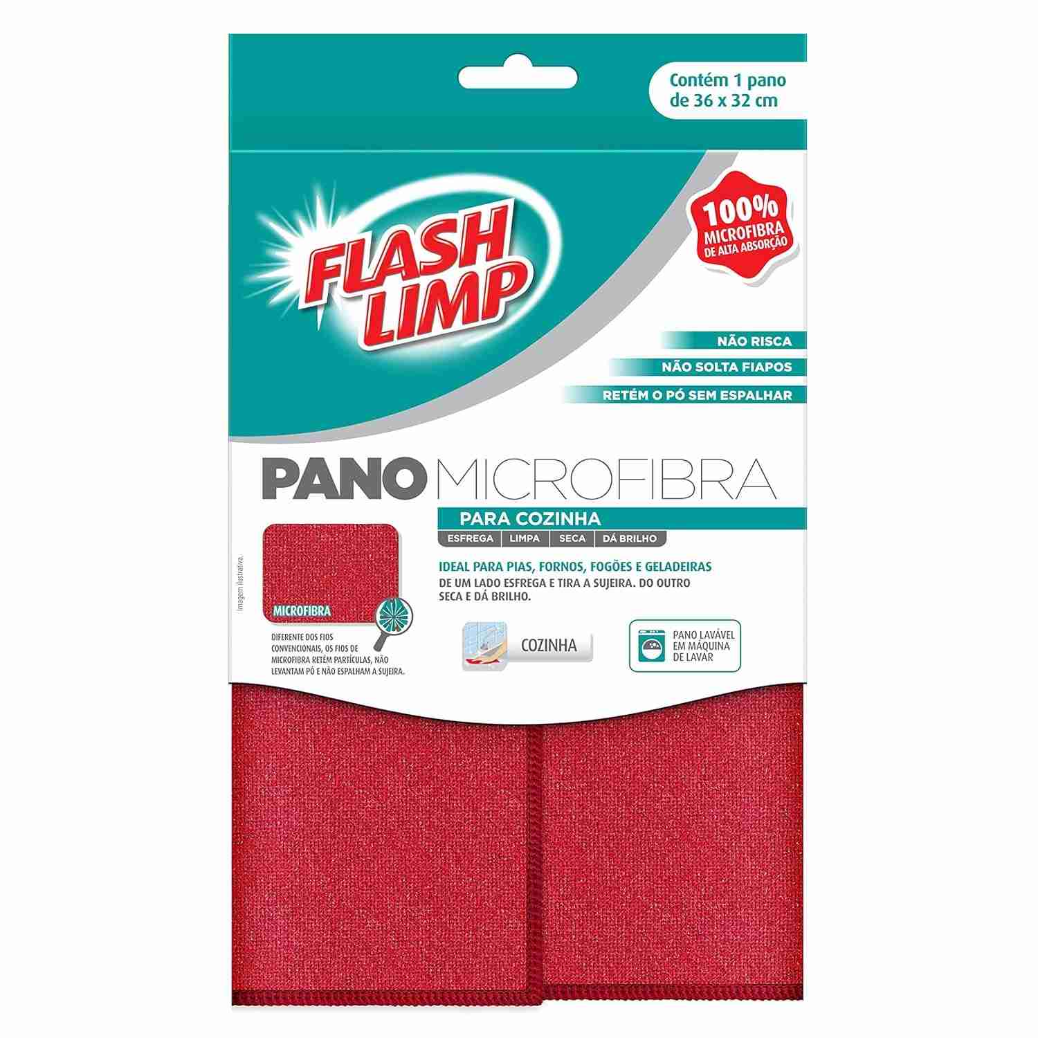 Pano de Microfibra para Cozinha Flash Limp - Alta Performance e Higiene