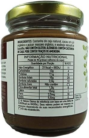 Creme de Castanha de Caju com Cacau 210g Onveg