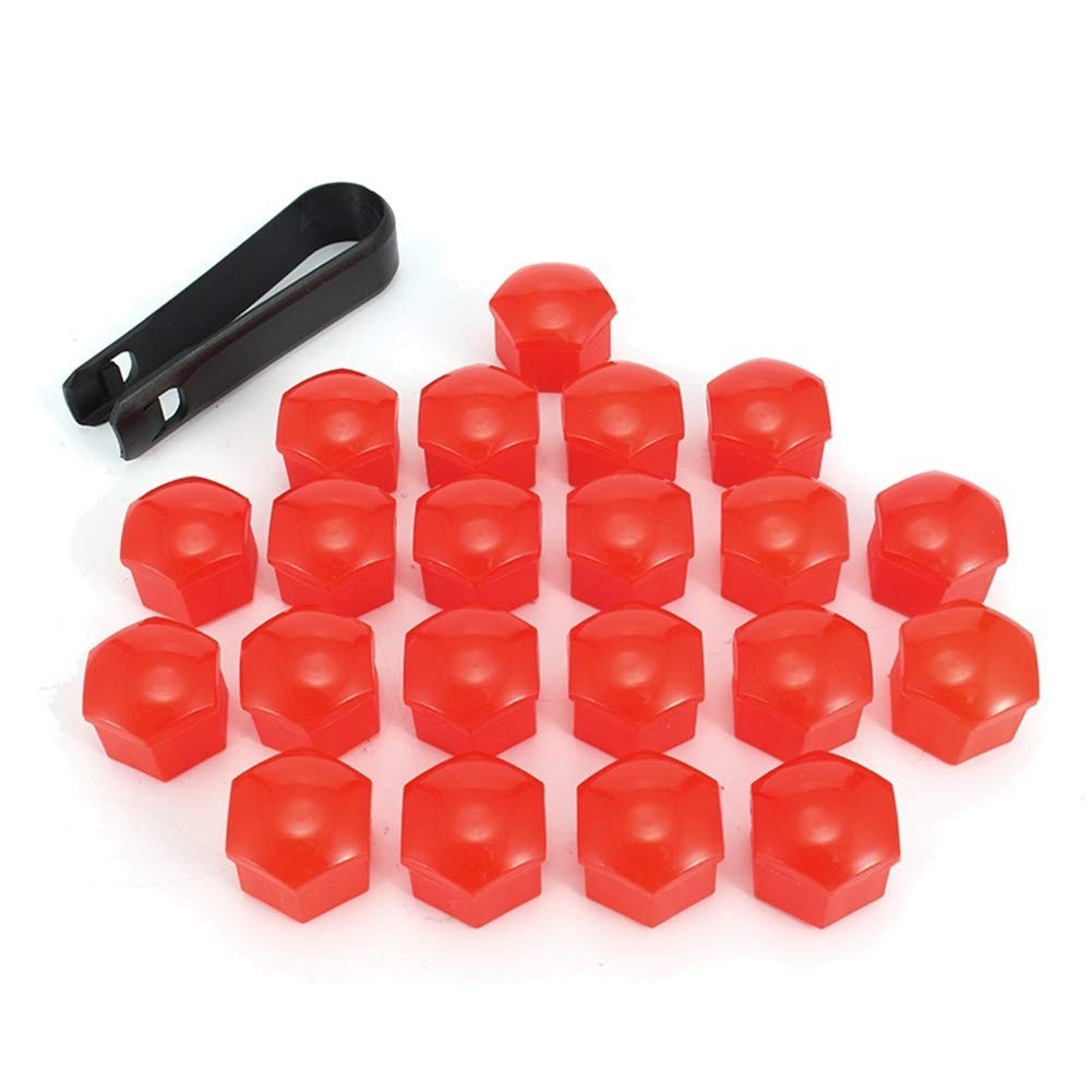 Akozon Tampas de Porca de Acumulação de 20pcs, Tampas de Porca Hexagonal de 17 Mm Com Ferramenta de Remoção, Tampas de Porca Roda, Tampas Centrais Roda, Universal para a Maioria das (5)