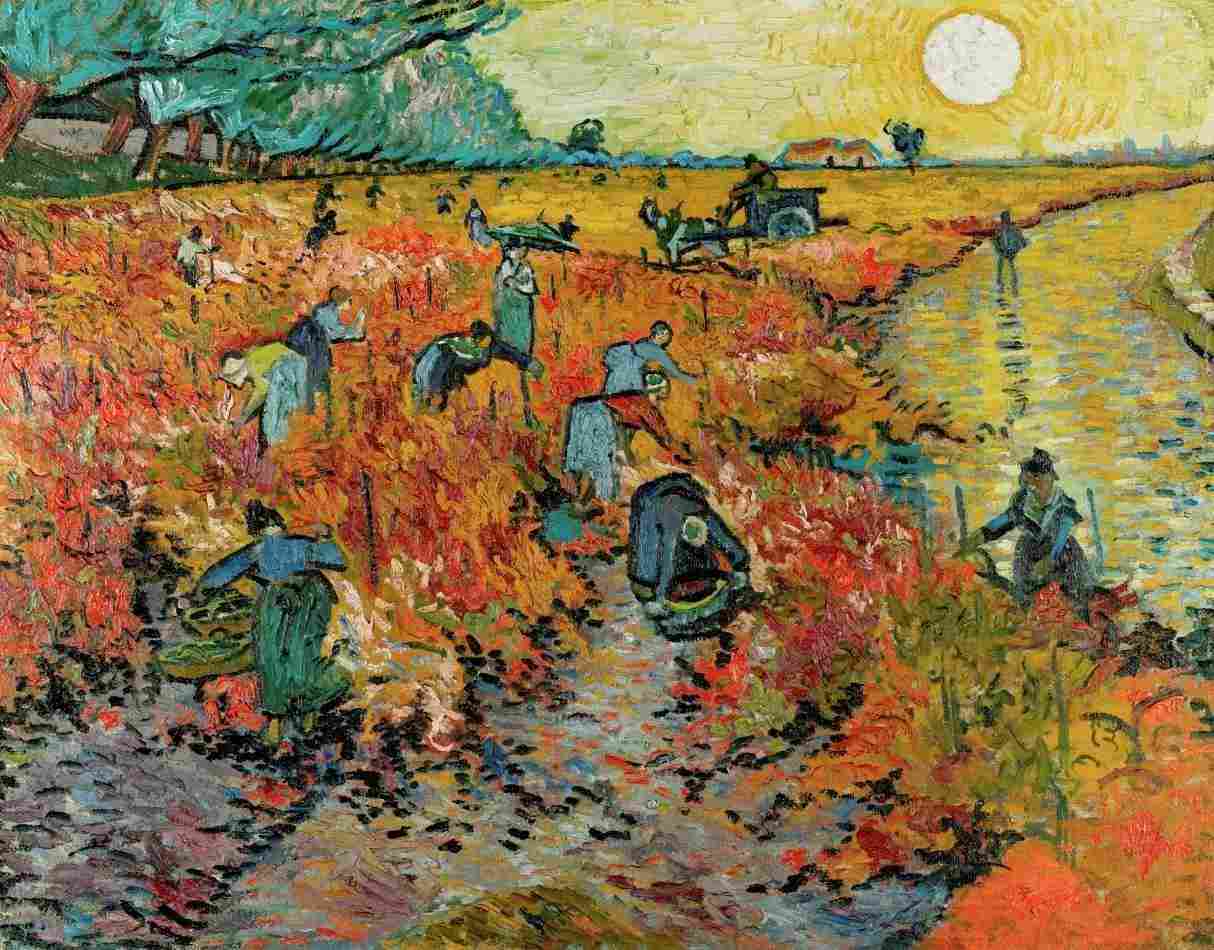 A Vinha Encarnada de Vincent van Gogh - Tela Canvas 50x64cm - Arte de Museu para Decoração Elegante