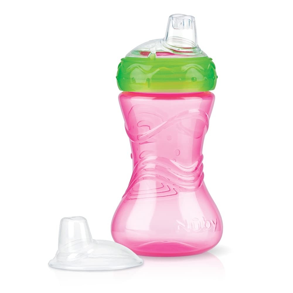 Copo com Bico de Silicone Rosa da Nûby - 300ml com Controle de Vazão