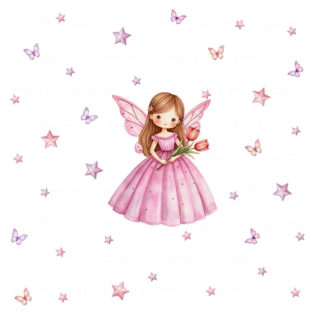 Adesivo de Parede Infantil Fadas - Decoração Segura e Criativa para Quarto de Menina