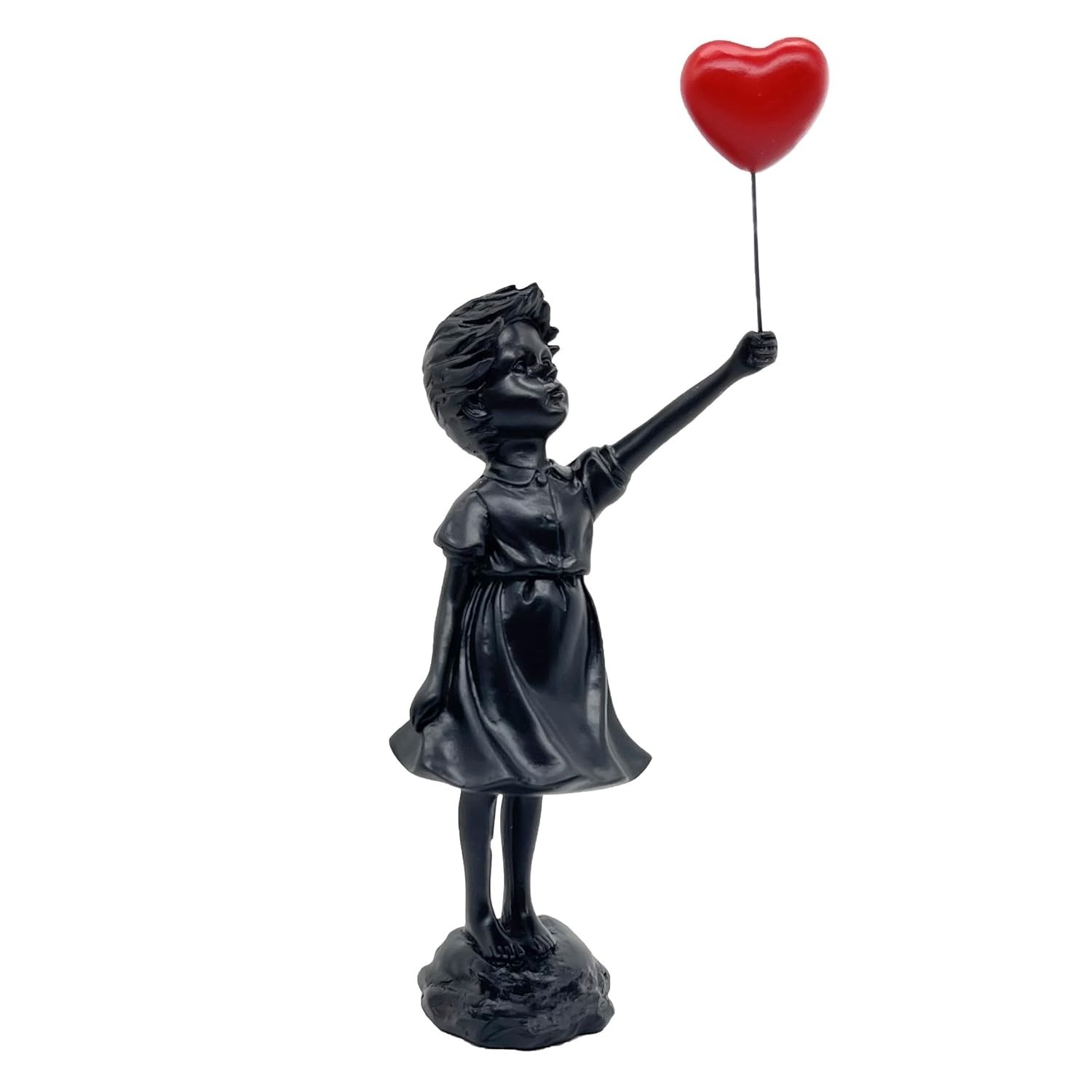 Estátua de Menina com Balão em Resina - Arte Moderna Inspirada em Banksy para Decoração de Casa