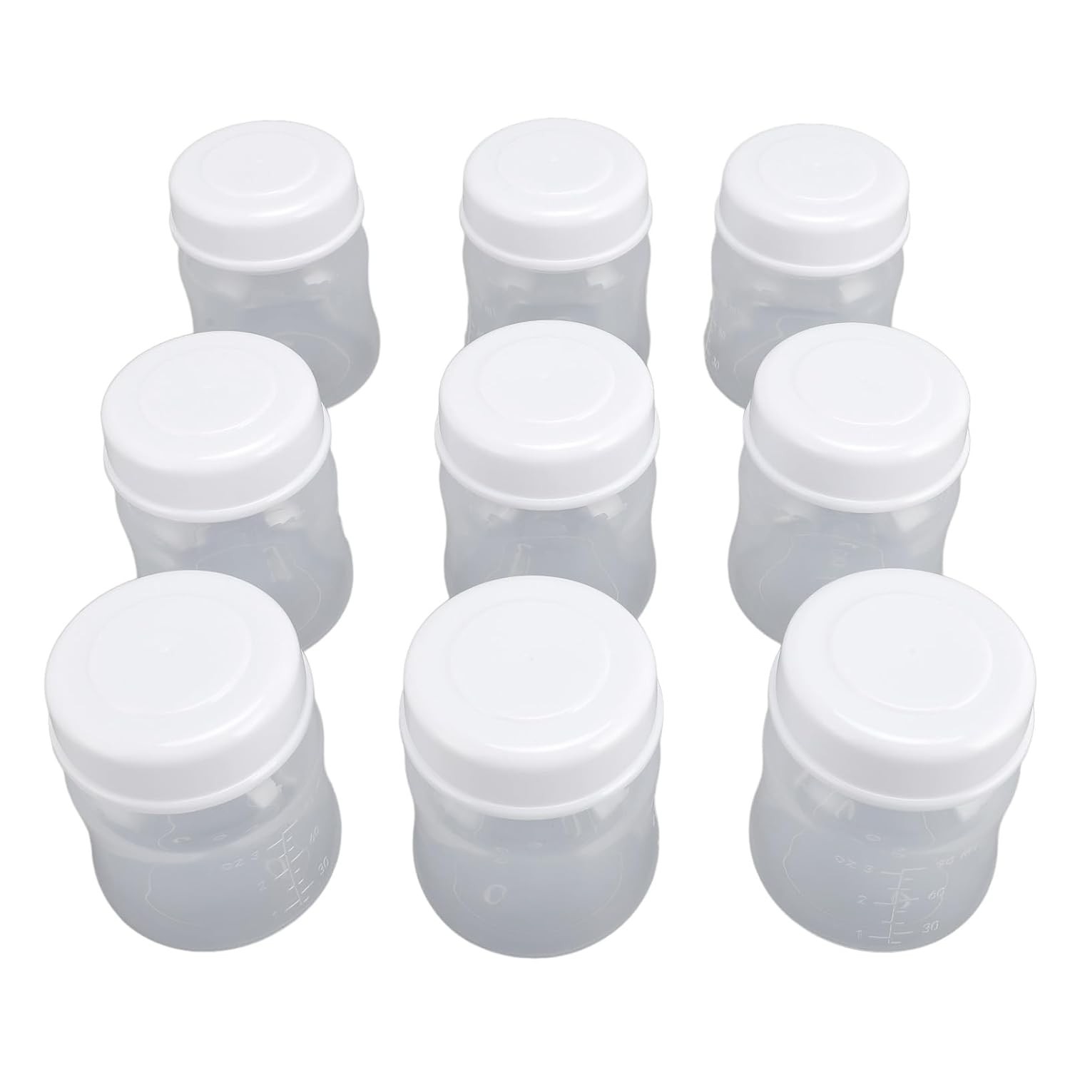 Garrafas de Armazenamento de Leite Materno 90ml - 9 Peças com Pescoço Largo e Tampa à Prova de Vazamento