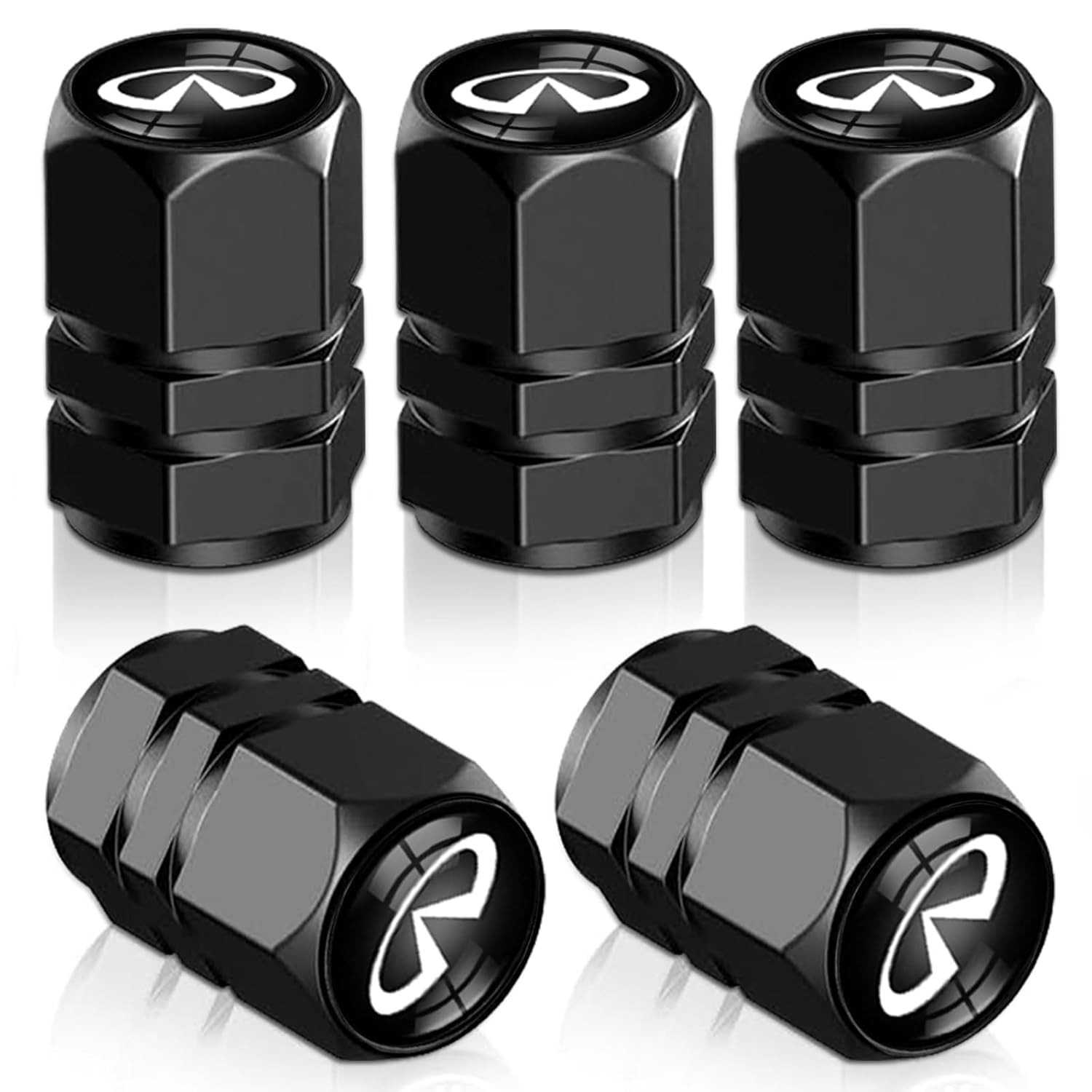 Kit 5 Tampas de Válvula de Pneu Premium em Liga de Alumínio para Infiniti - Estilo e Proteção